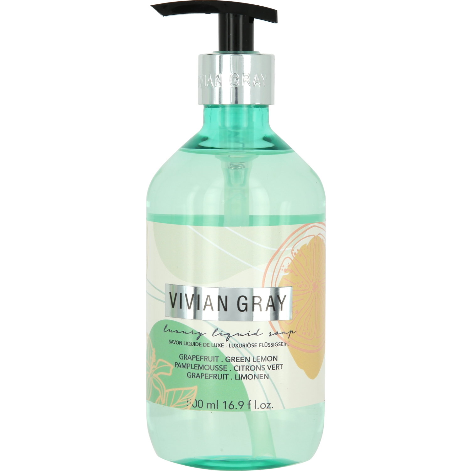 Soap dispenser with cream soap Modern Pastel, Grapefruit & Green Lemon, turquoise (500 ml)