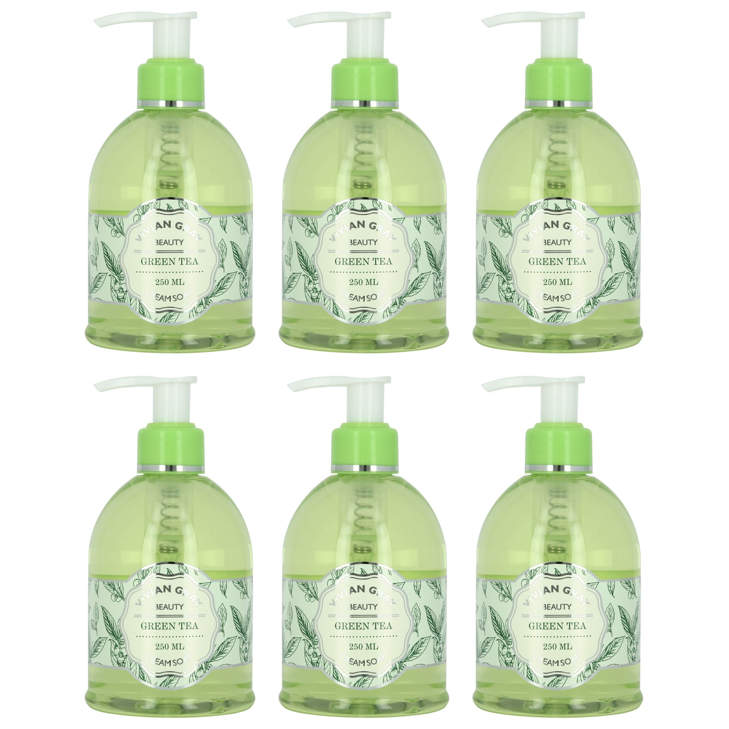 VIVIAN GRAY 1310 Naturals Cream Soap Green Tea, green (1500 ml bottle)