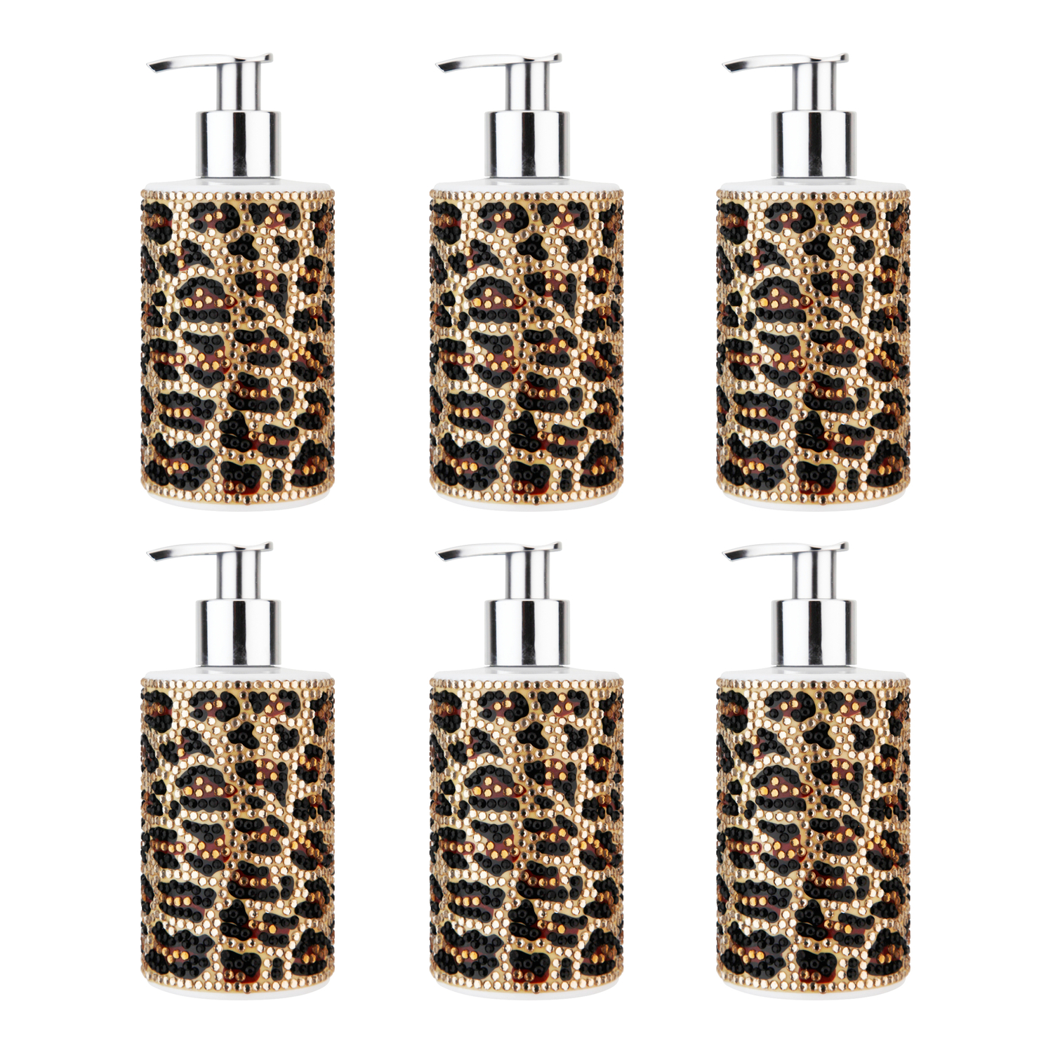 VIVIAN GRAY 1004 Animals Leopard Soap Dispenser with Cream Soap, Gold (Pack of 6)