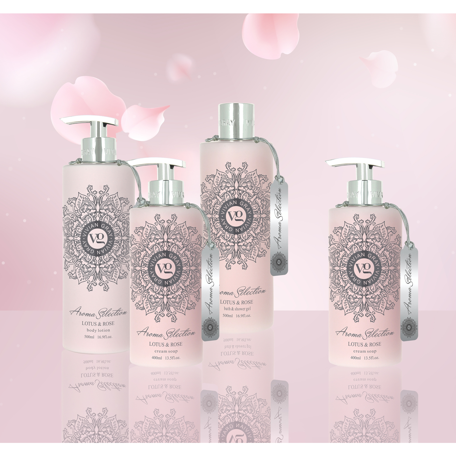 Shower Gel Aroma Selection, Lotus & Rose, pink (500 ml)