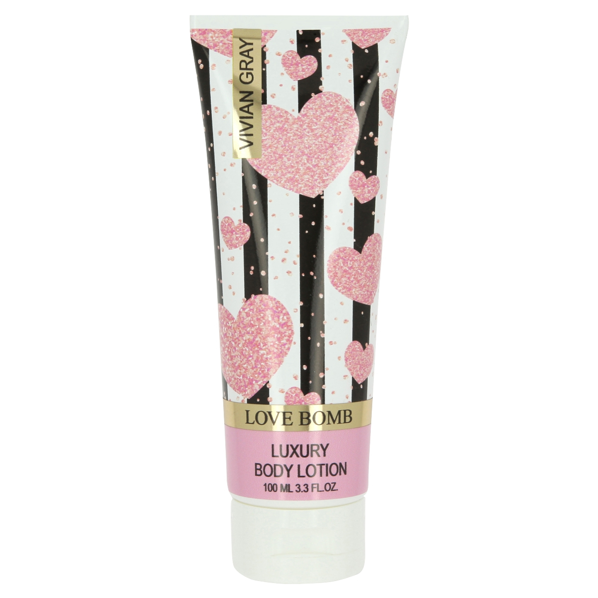 Body Lotion Love Bomb Luxury, Patchouli, Pink/Black/White (100 ml)