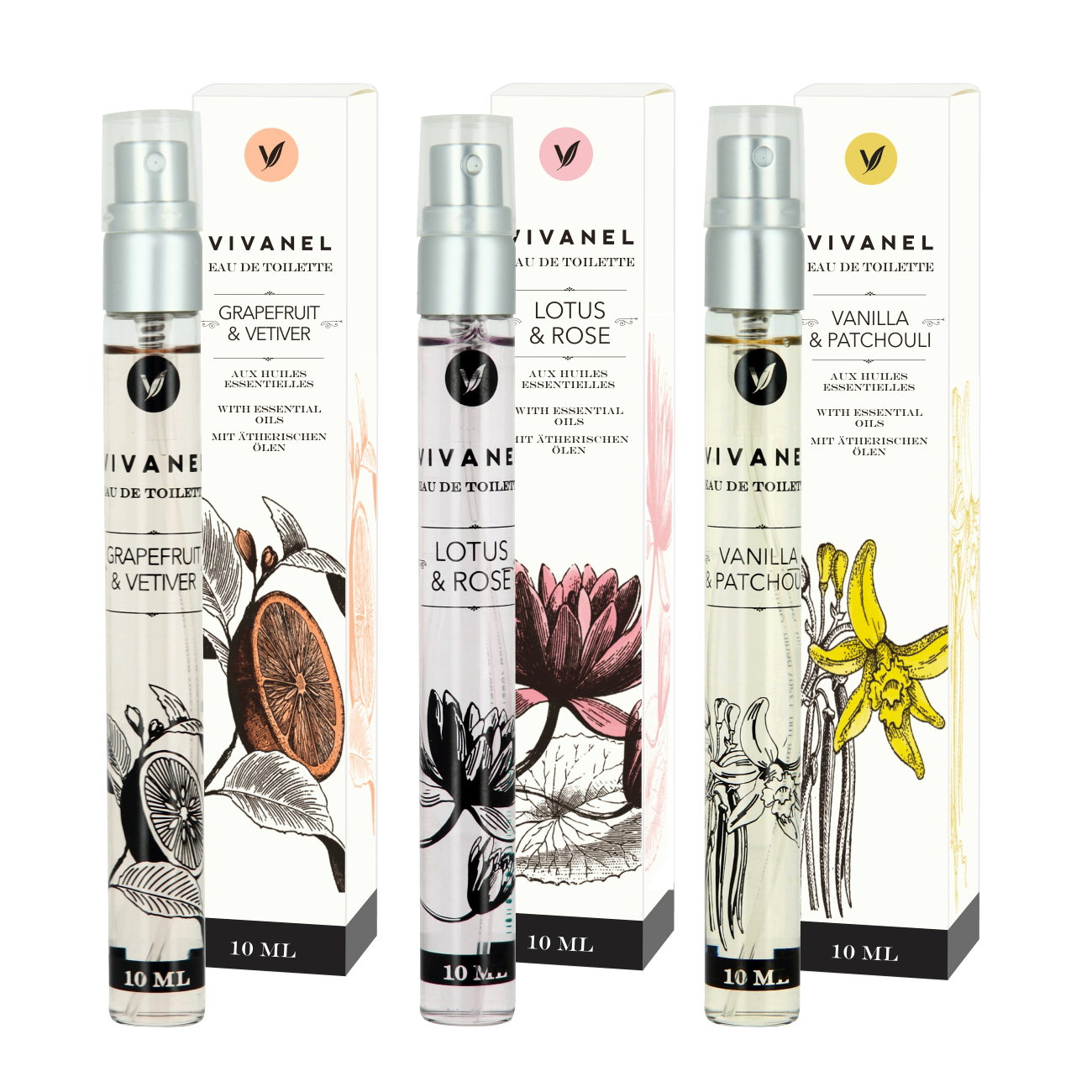 VIVANEL EDTPZ Perfume Atomizer Pocket Bottle Eau de Toilette in 3 Fragrances (30 ml)