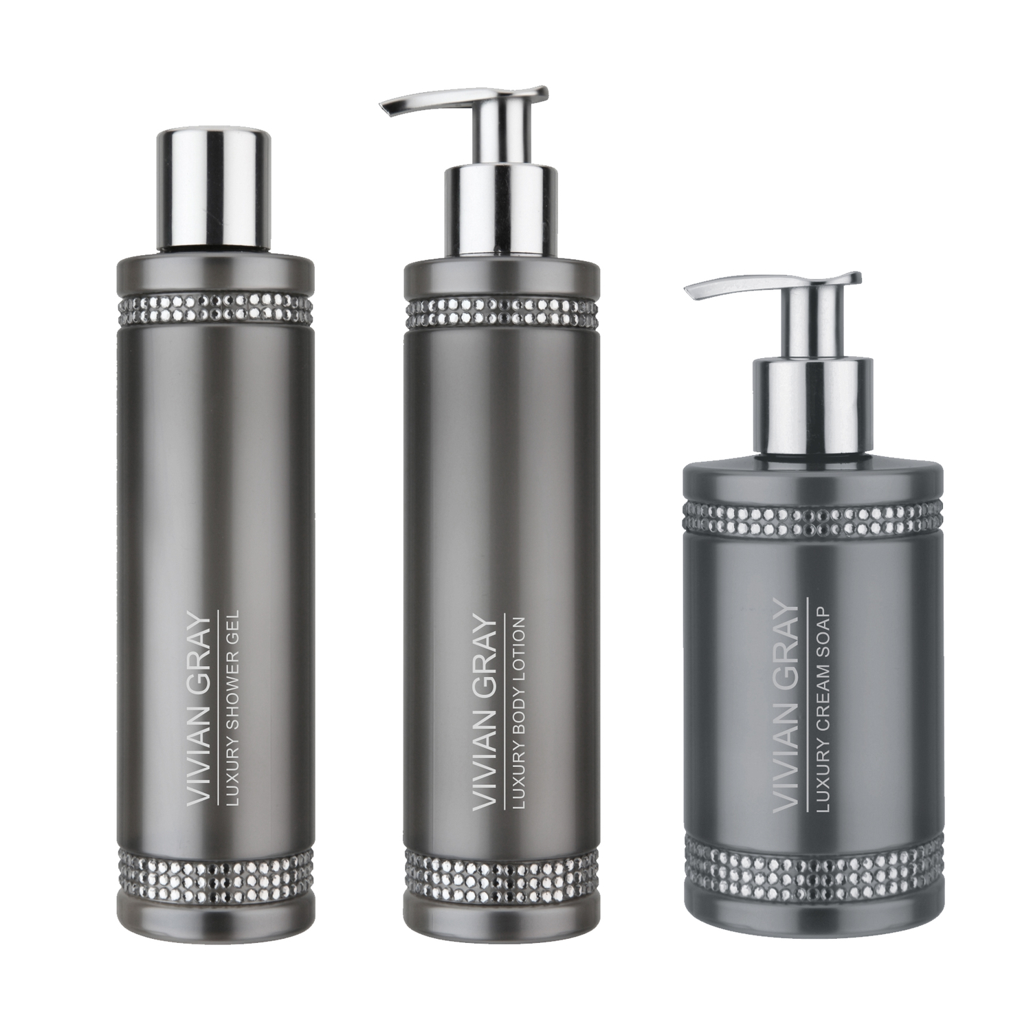 VIVIAN GRAY CG Crystals Cream Soap & Body Lotion & Shower Gel, grey (750 ml)