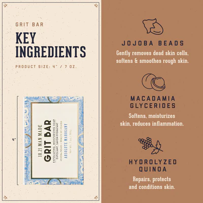 Men's Exfoliating Grit Bar Soap