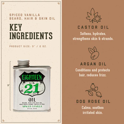 Spiced Vanilla Beard, Hair and Skin Oil