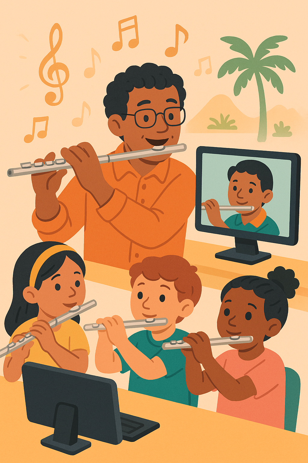 30-minute online flute lesson session