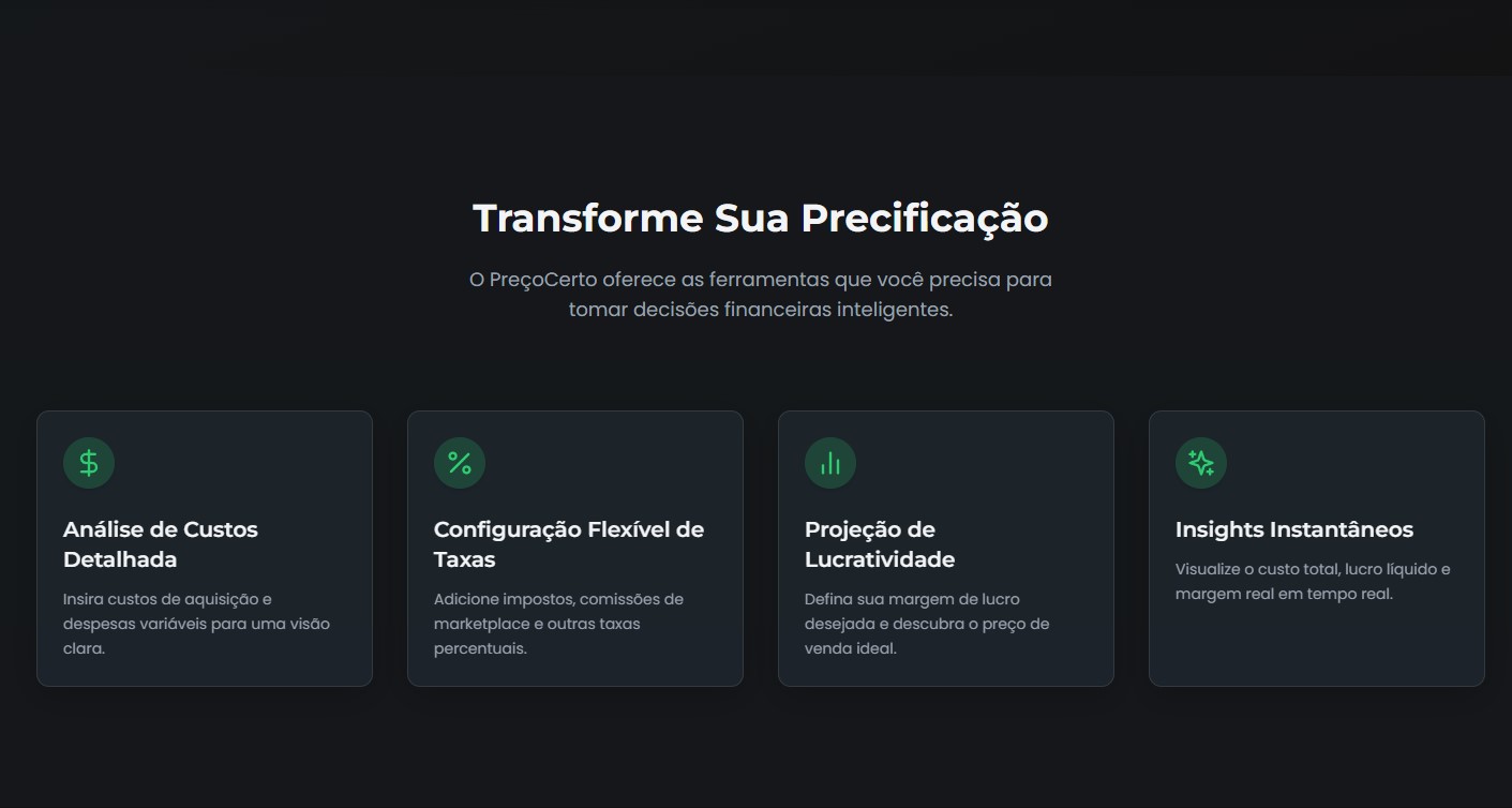 PreçoCerto – A Calculadora Inteligente para Precificar com Lucro Real