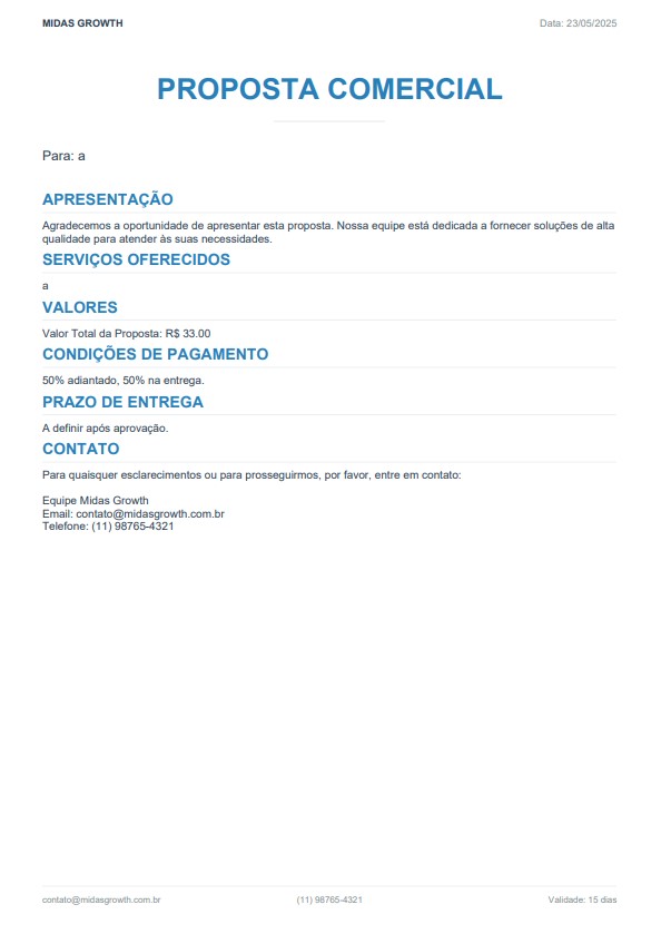 Gere Propostas Profissionais em Segundos