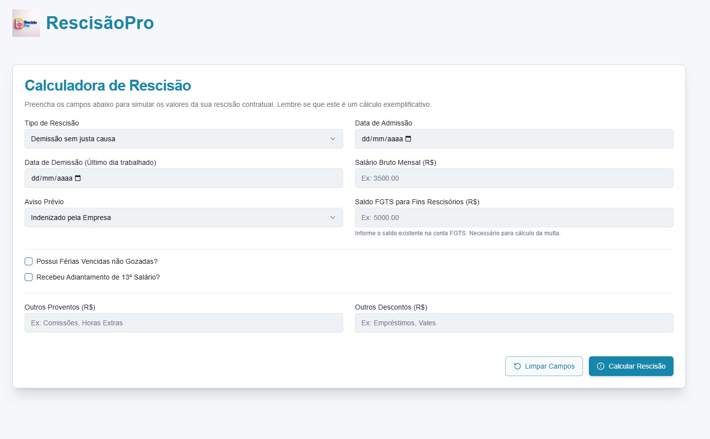 RecisãoPRO - Calcule Rescisões com Precisão em Segundos