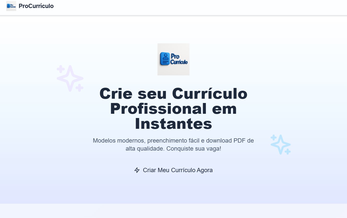 ProCurrículo - Crie Currículos Profissionais em 3 Minutos