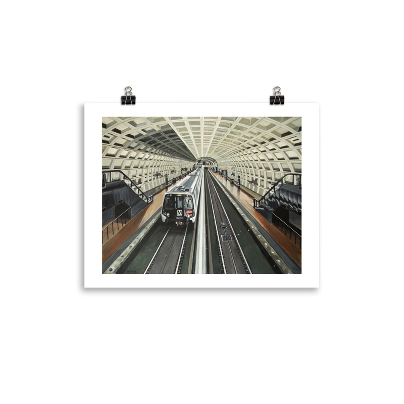 Blue Line Train Metro Poster