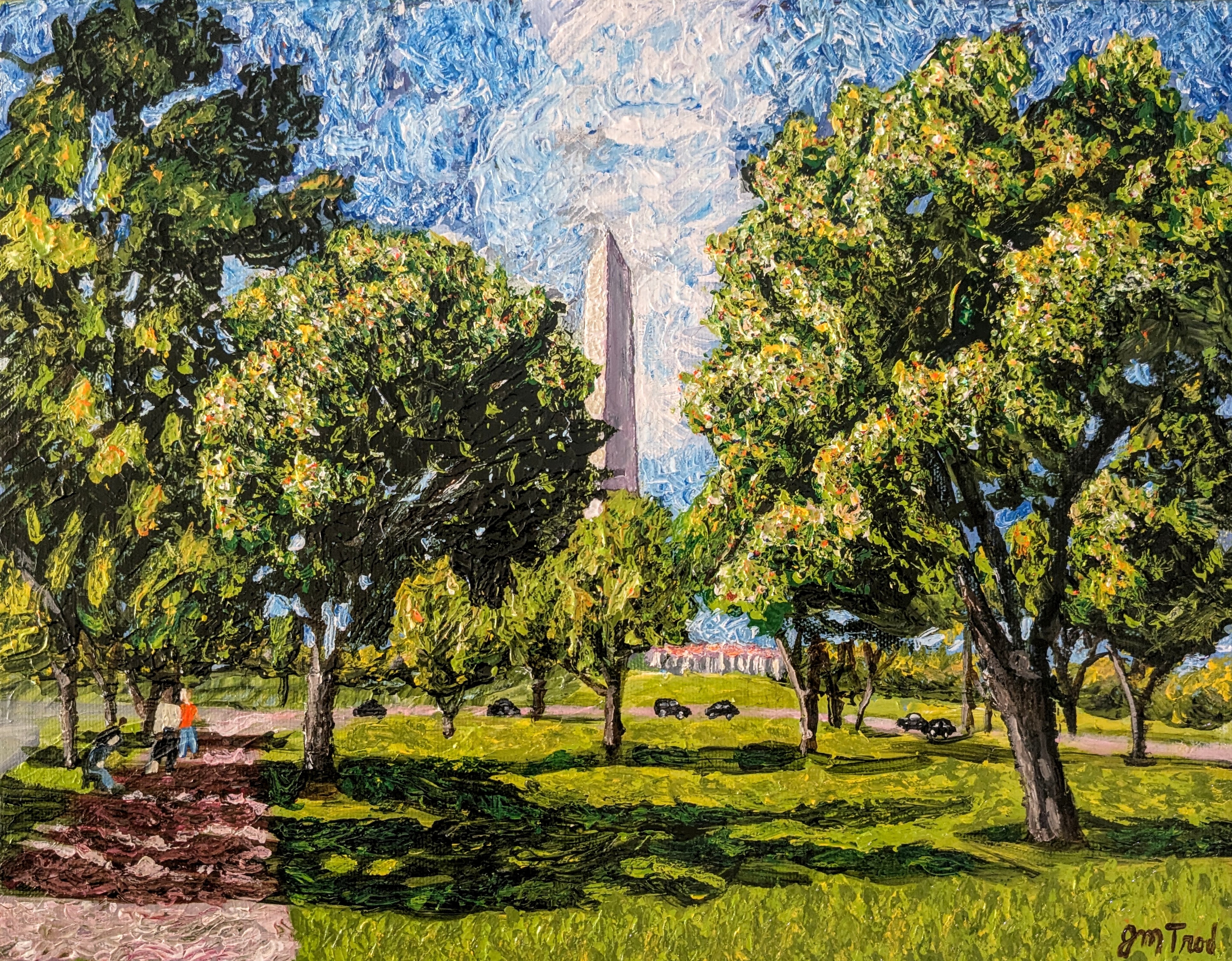 Monument Behind the Trees (11" x 14" x 0.75")