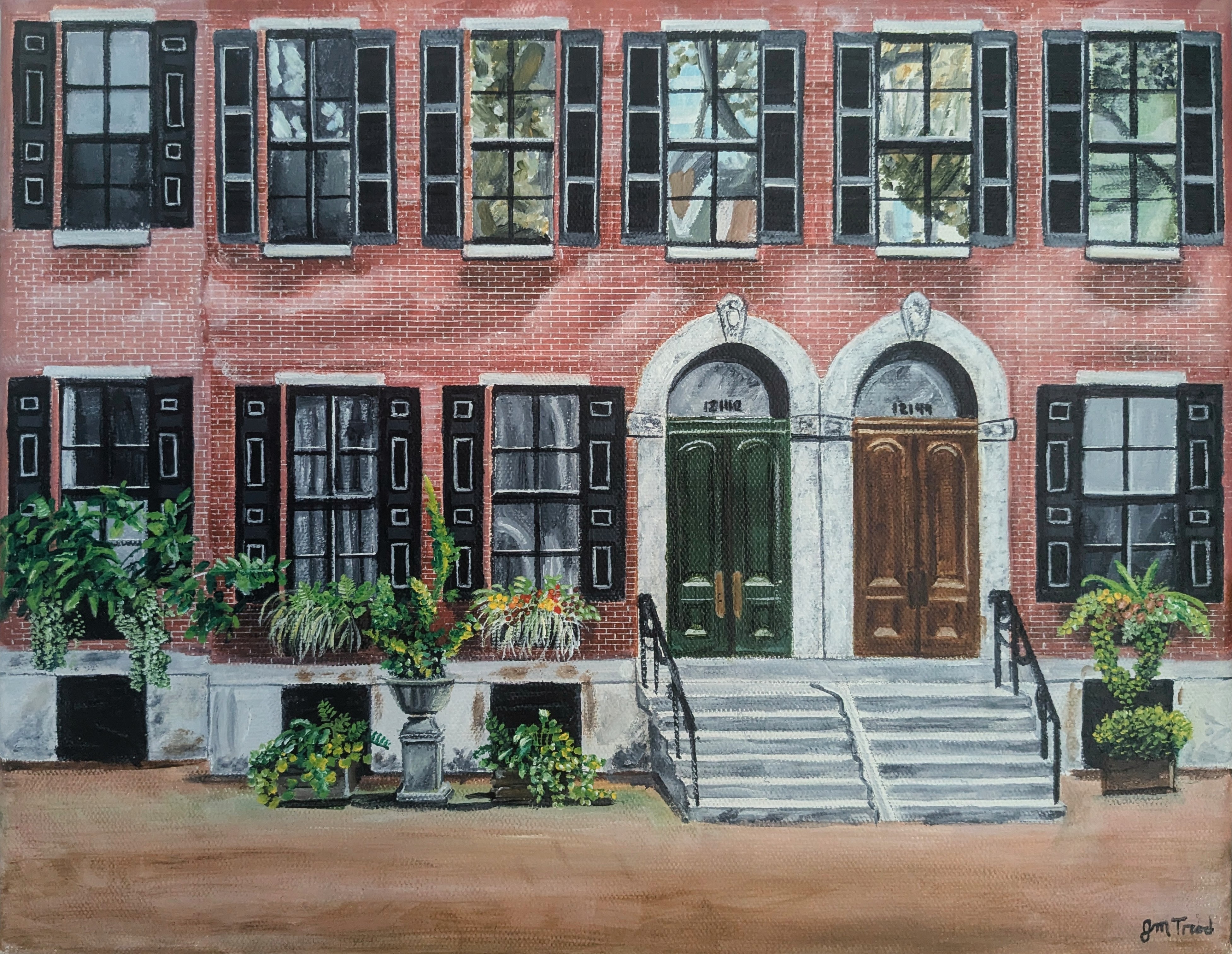 Rowhomes in Rittenhouse (11" x 14" x 0.75")