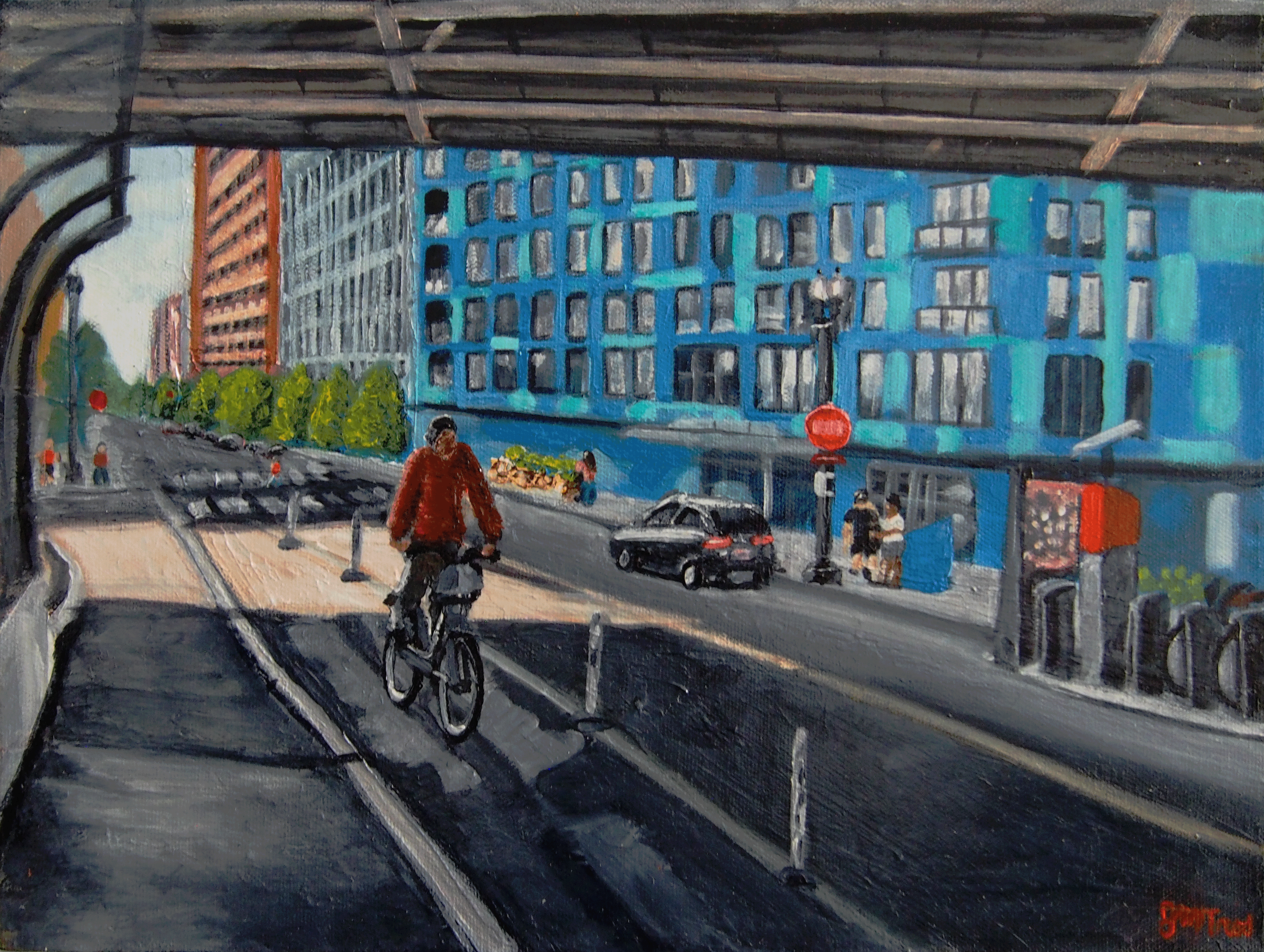 Navy Yard Biker (12" x 16" x 0.75")