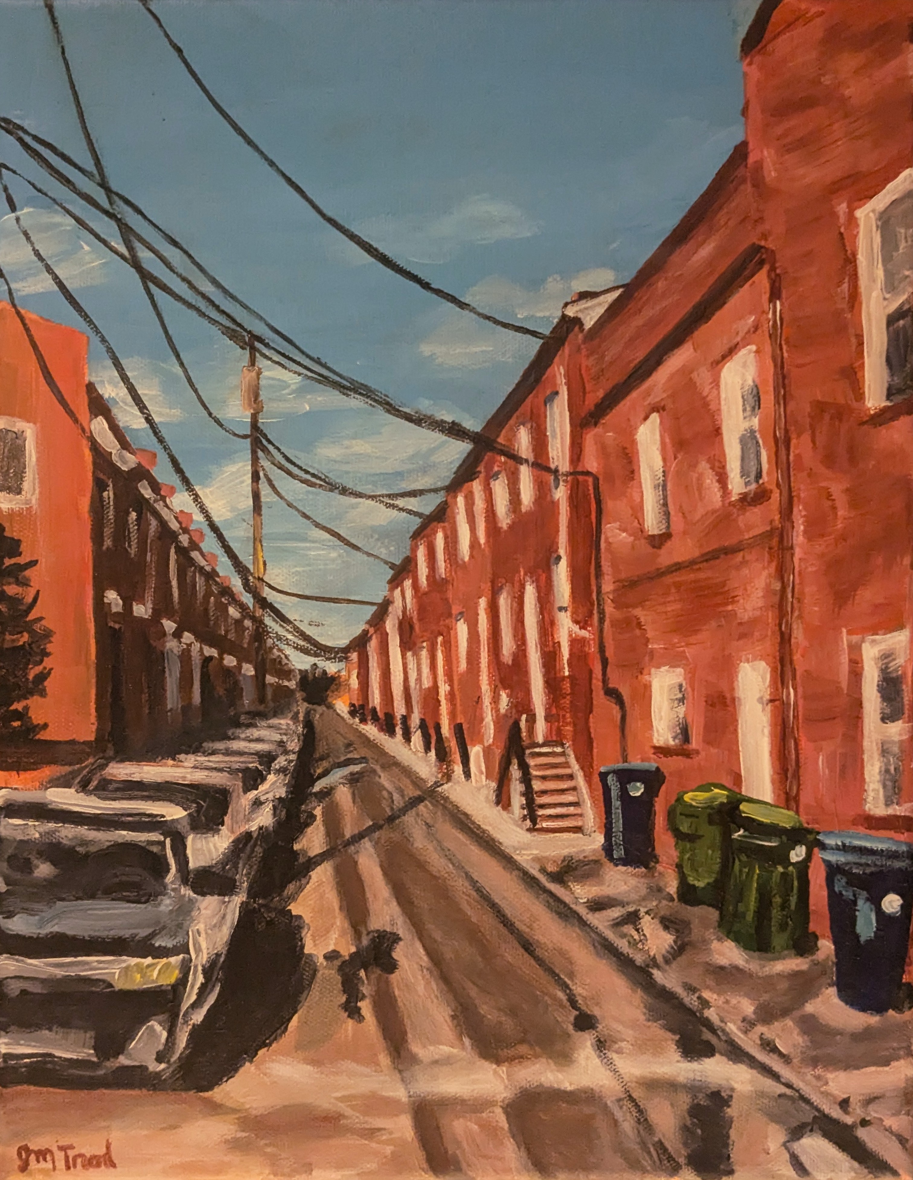 Fed Hill Houses on a Hot Summer Day (14" x 11" x 0.75")