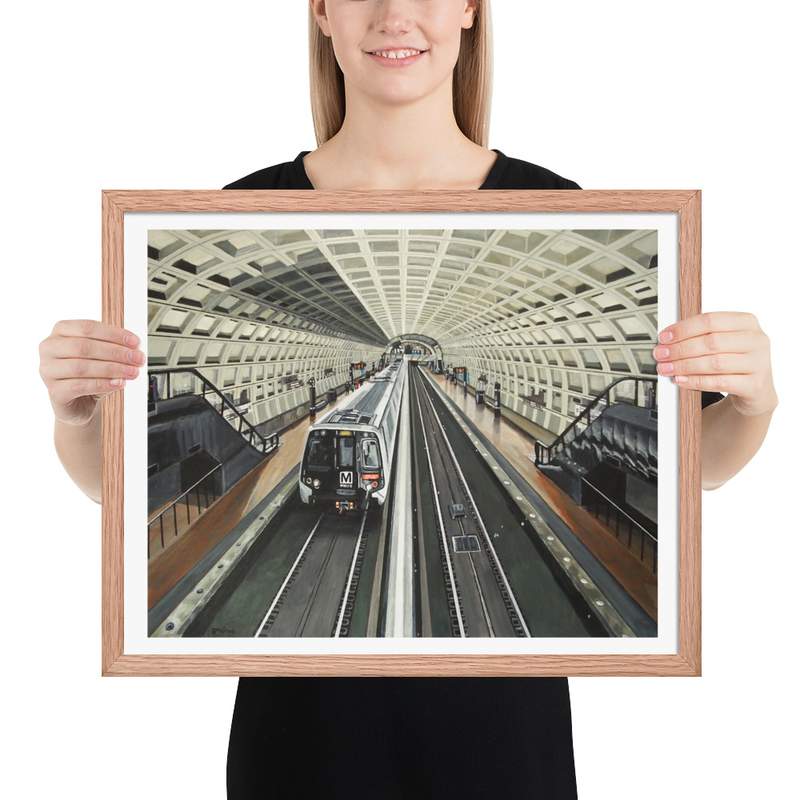 Blue Line Train to Franconia Springfield (Framed Poster Print)