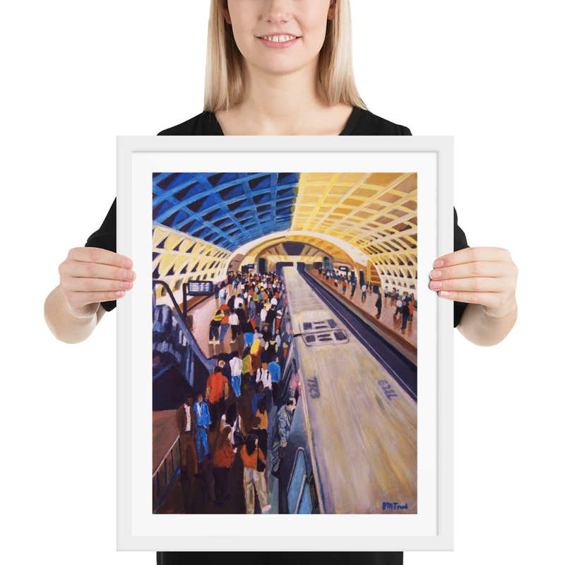 Evening Rush Hour at L'Enfant (Framed Poster Print)