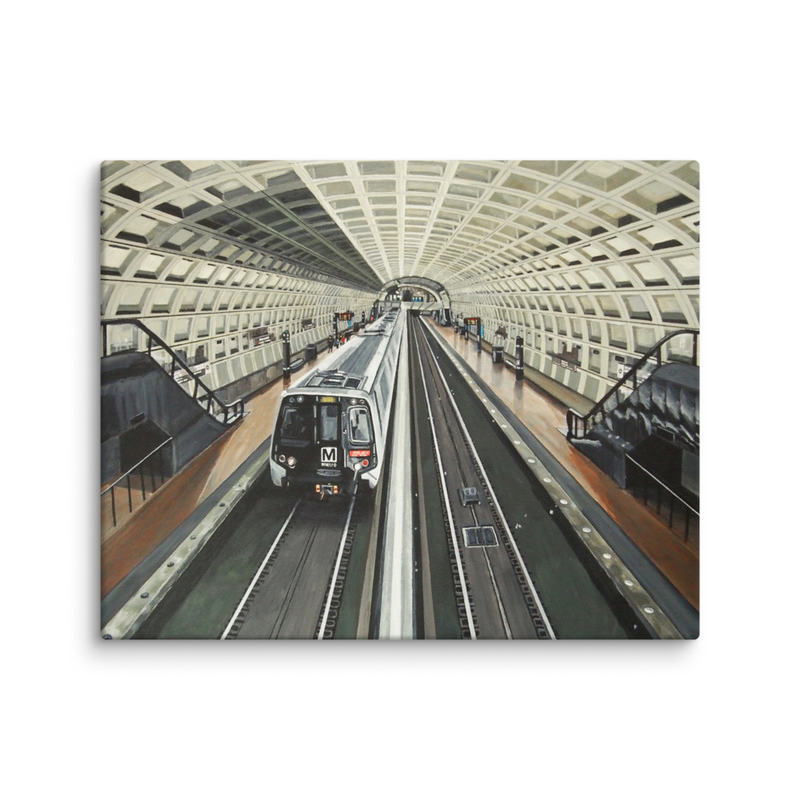 Blue Line Train to Franconia Springfield (Canvas Print)