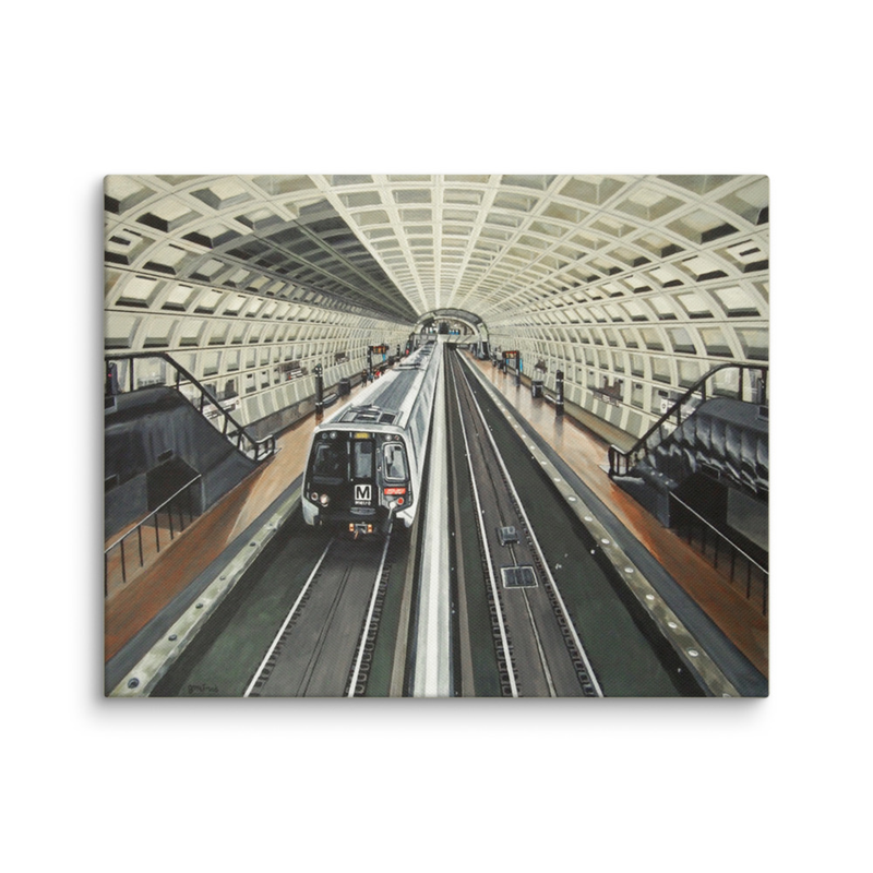 Blue Line Train to Franconia Springfield (Canvas Print)