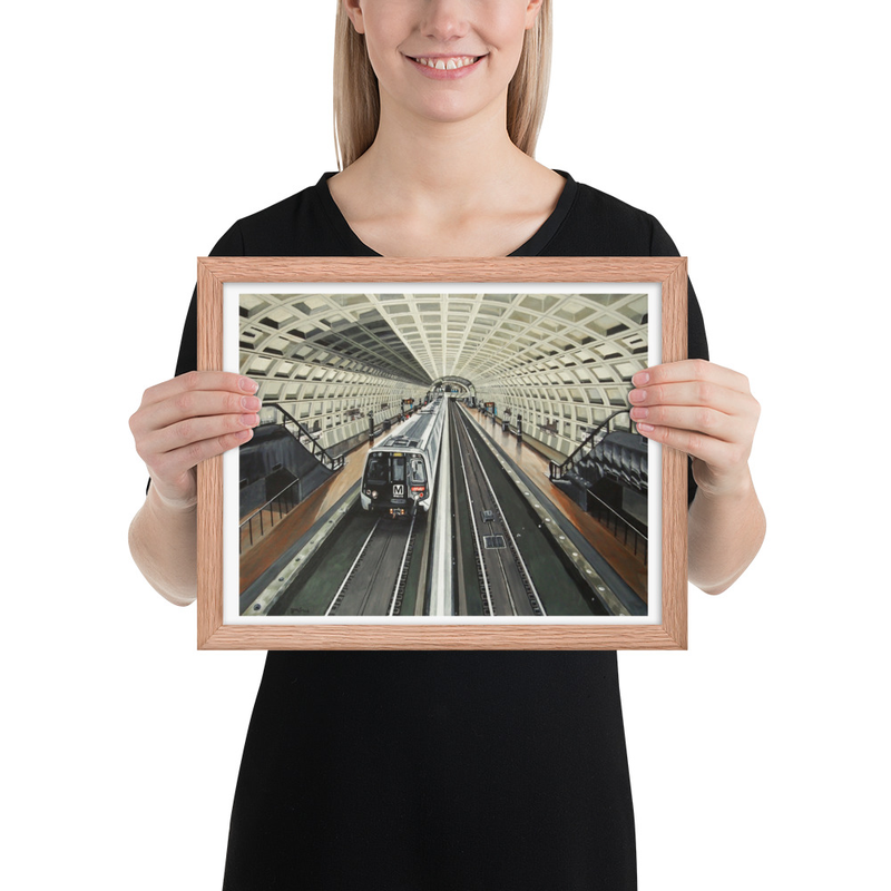 Blue Line Train to Franconia Springfield (Framed Poster Print)