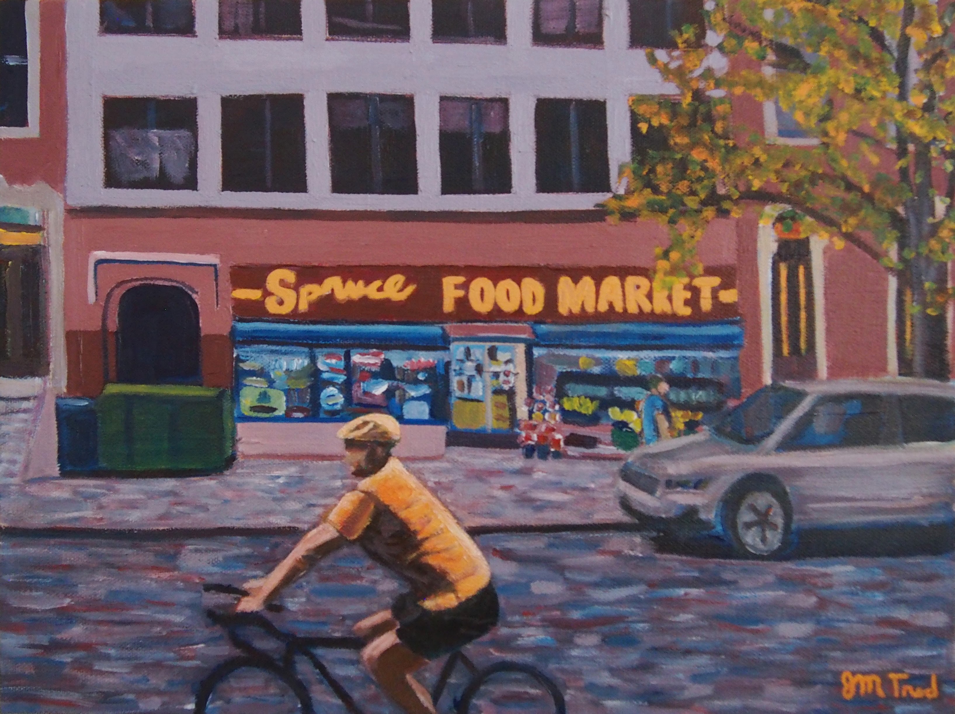 Cycling Citrus on Spruce (12" x 16" x 0.75")