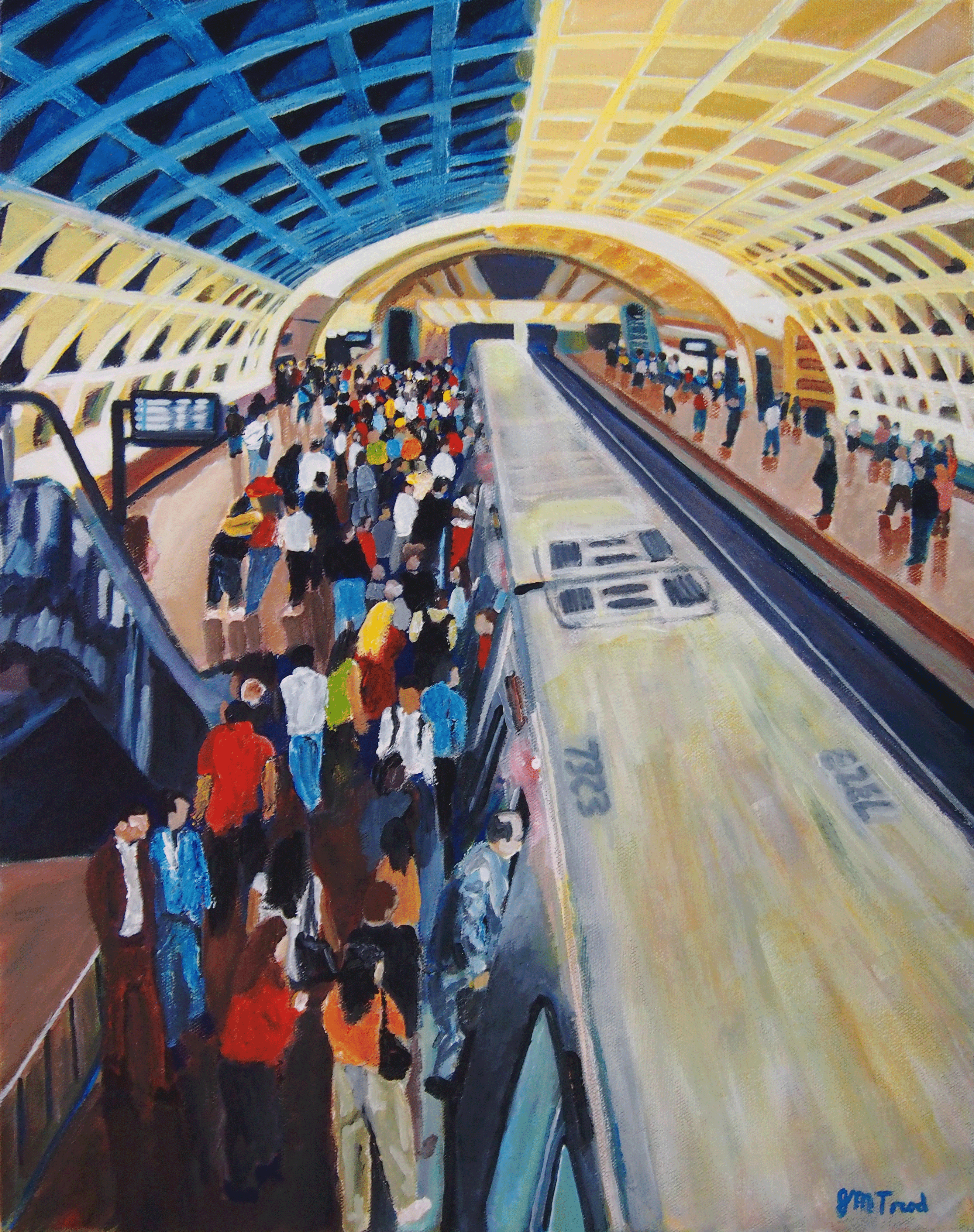 Evening Rush Hour at L'Enfant (20" x 16" x 1.5")
