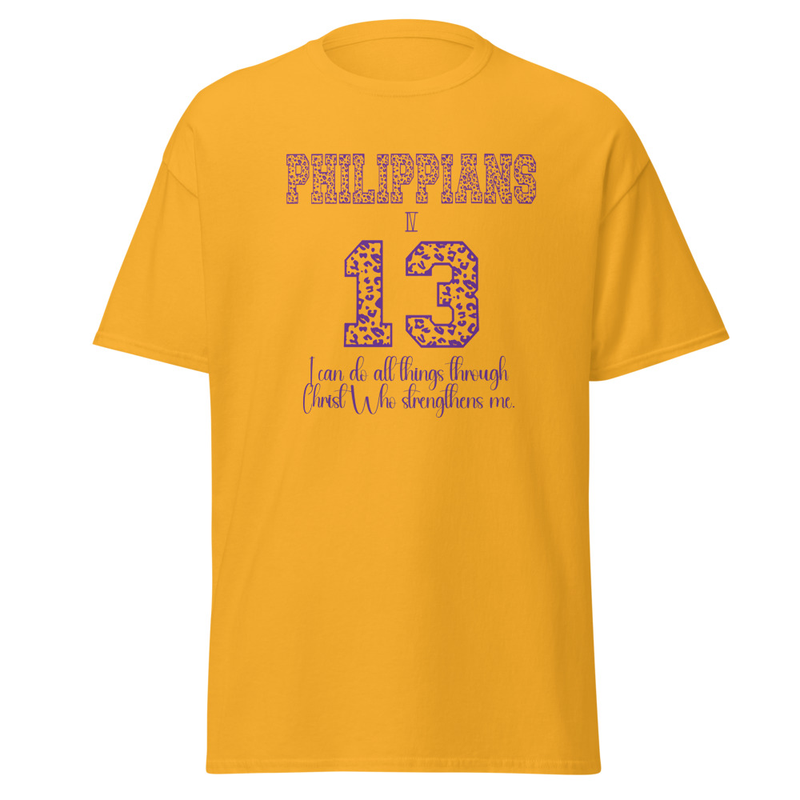 Leopard Print Unisex Classic Tee Based On Philippians 4:13