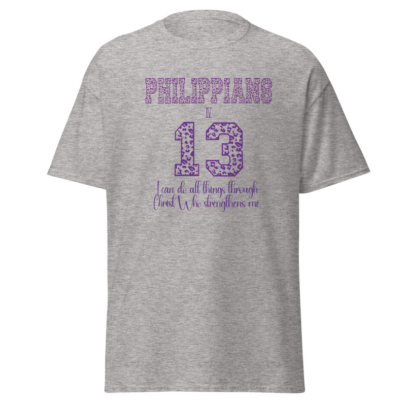 Leopard Print Unisex Classic Tee Based On Philippians 4:13