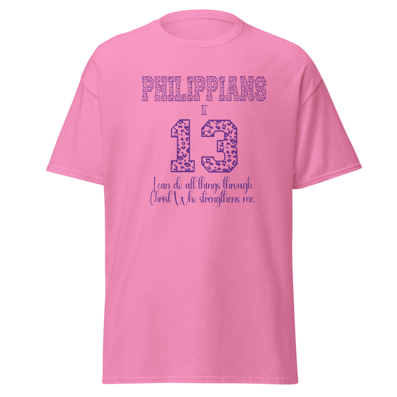 Leopard Print Unisex Classic Tee Based On Philippians 4:13