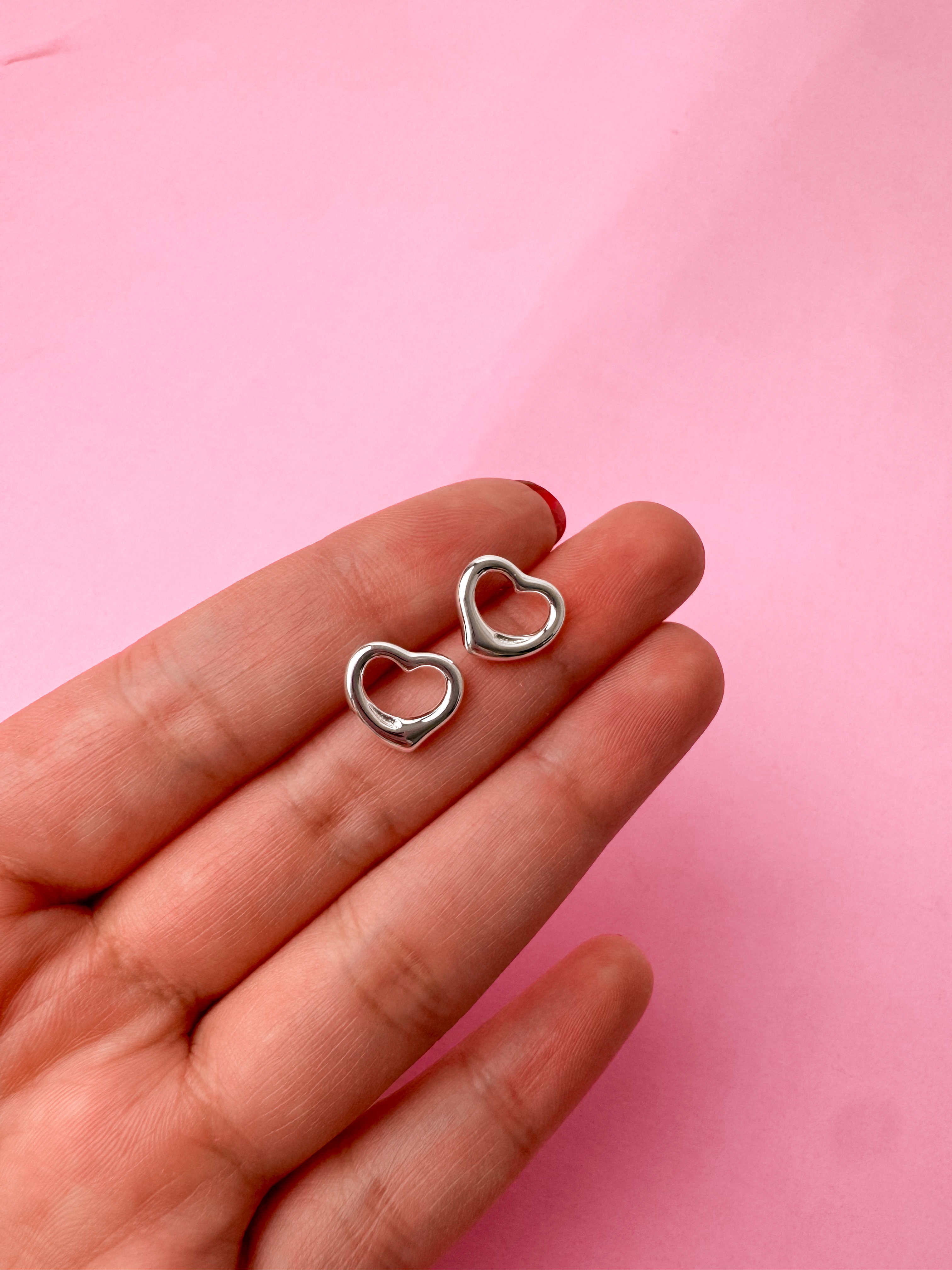 Aretes corazón plata