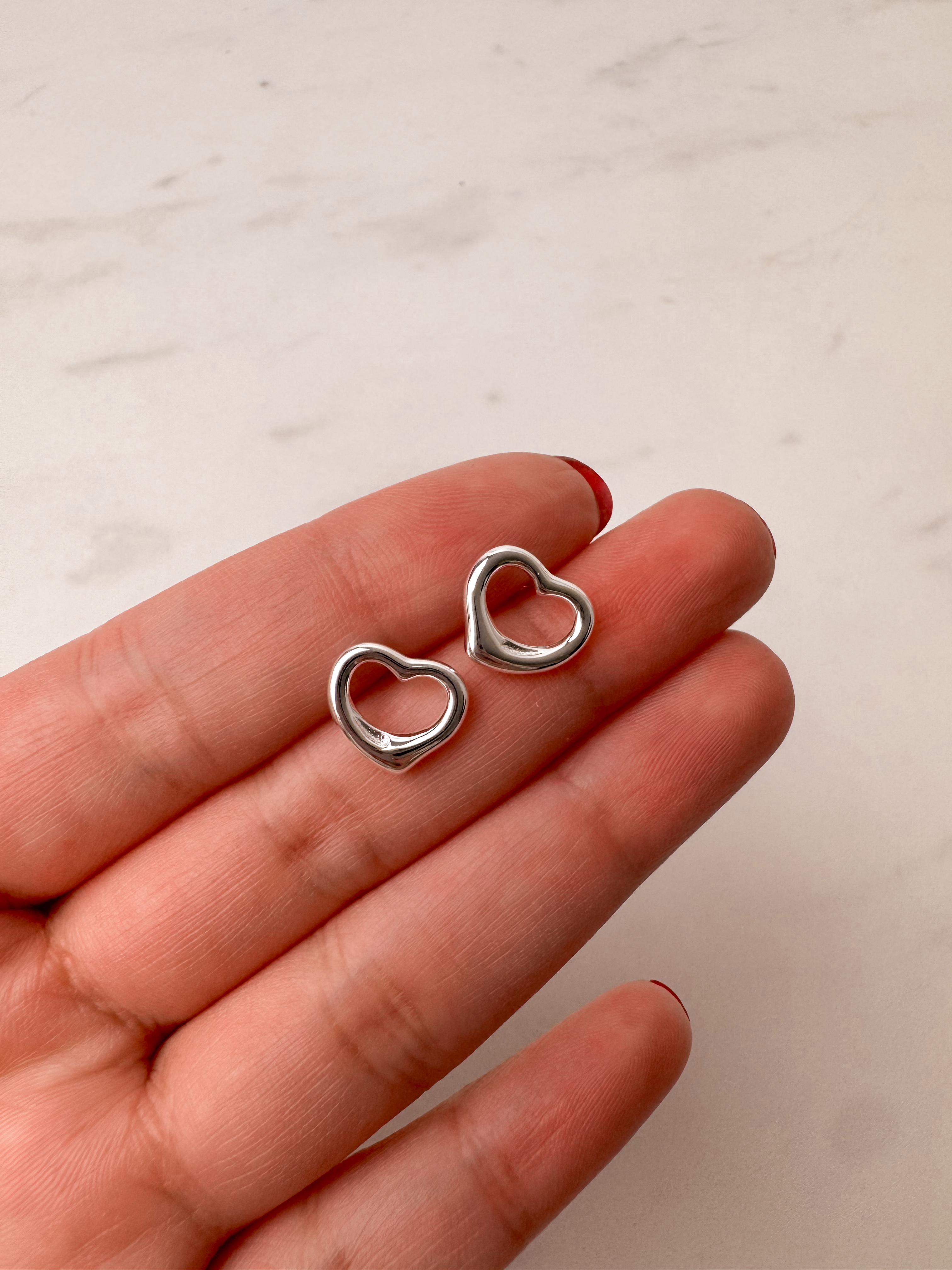 Aretes corazón plata