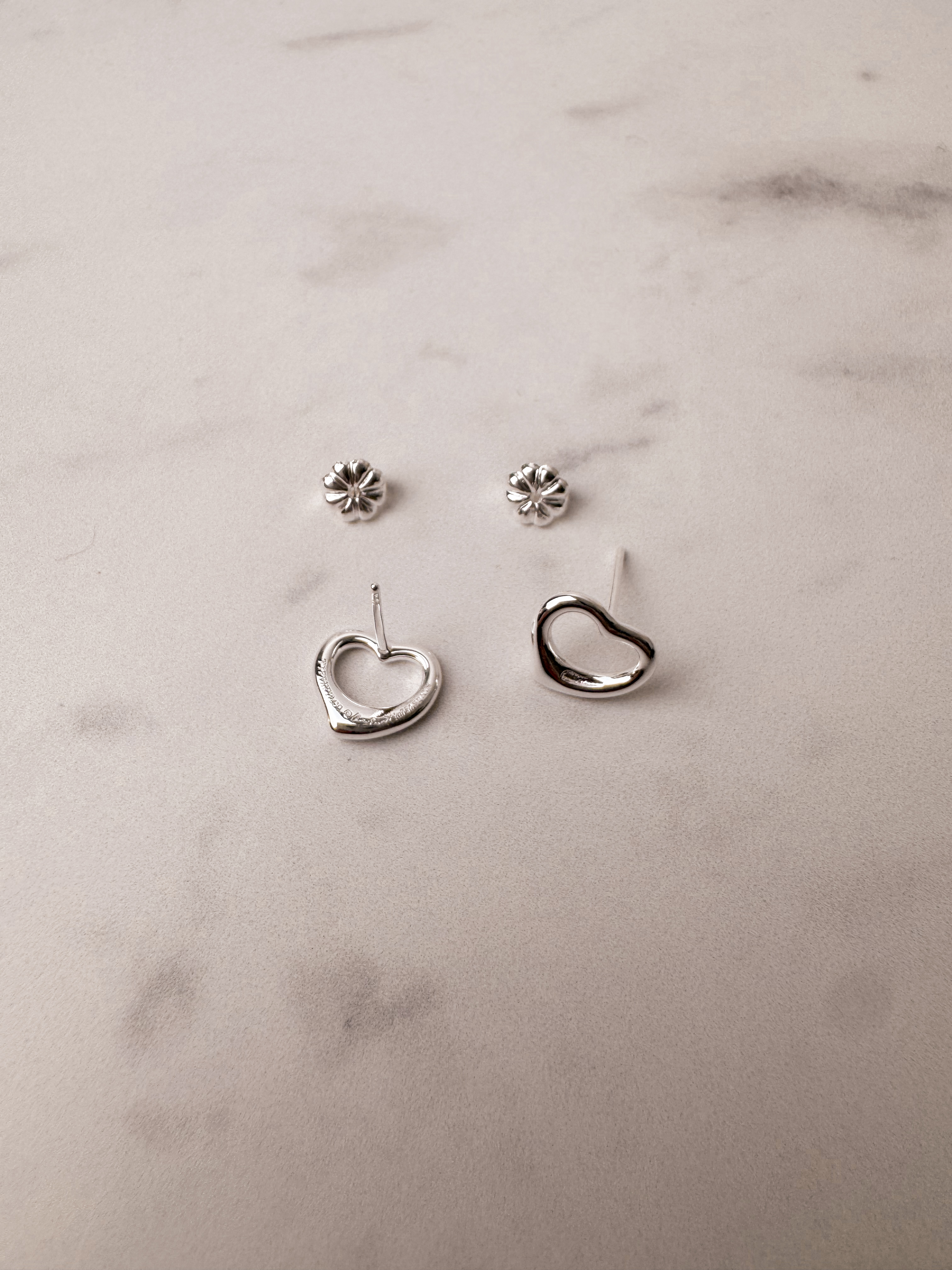 Aretes corazón plata