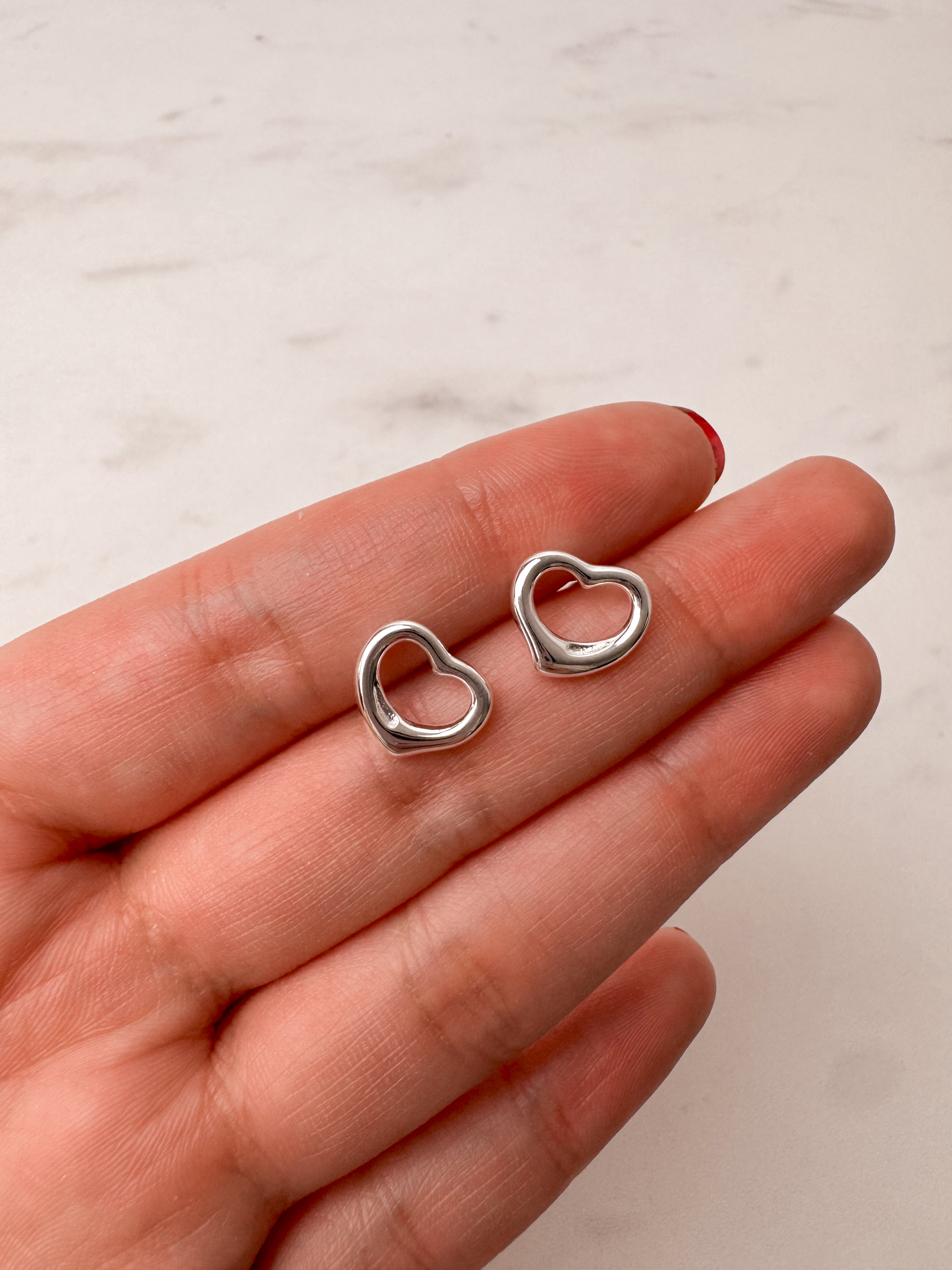 Aretes corazón plata