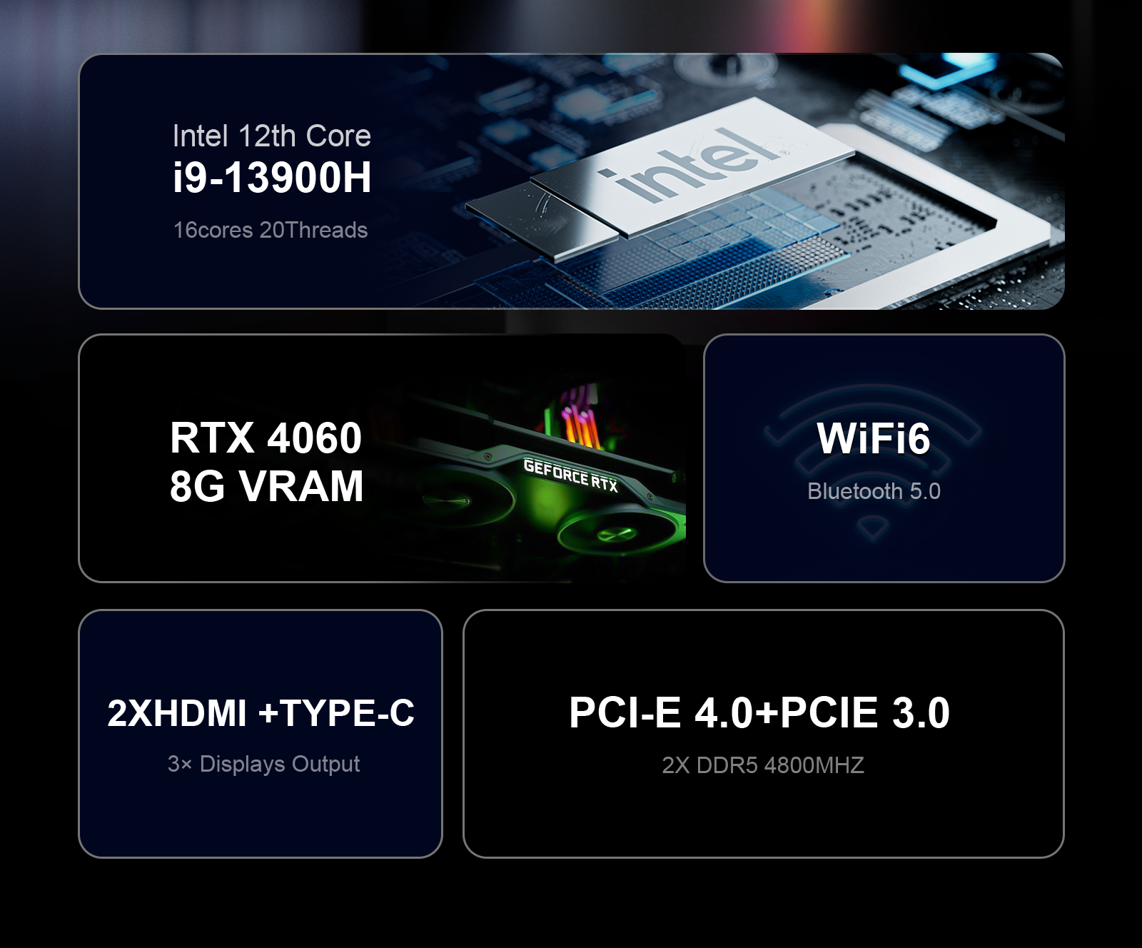 G2 mini Gaming PC i9-13900H Nvidia RTX 4060 8G , with 32GB RAM + 1TB SSD
