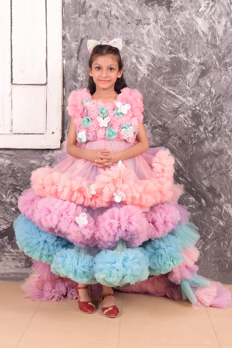 Colorful Ruffled Frocks For Girls