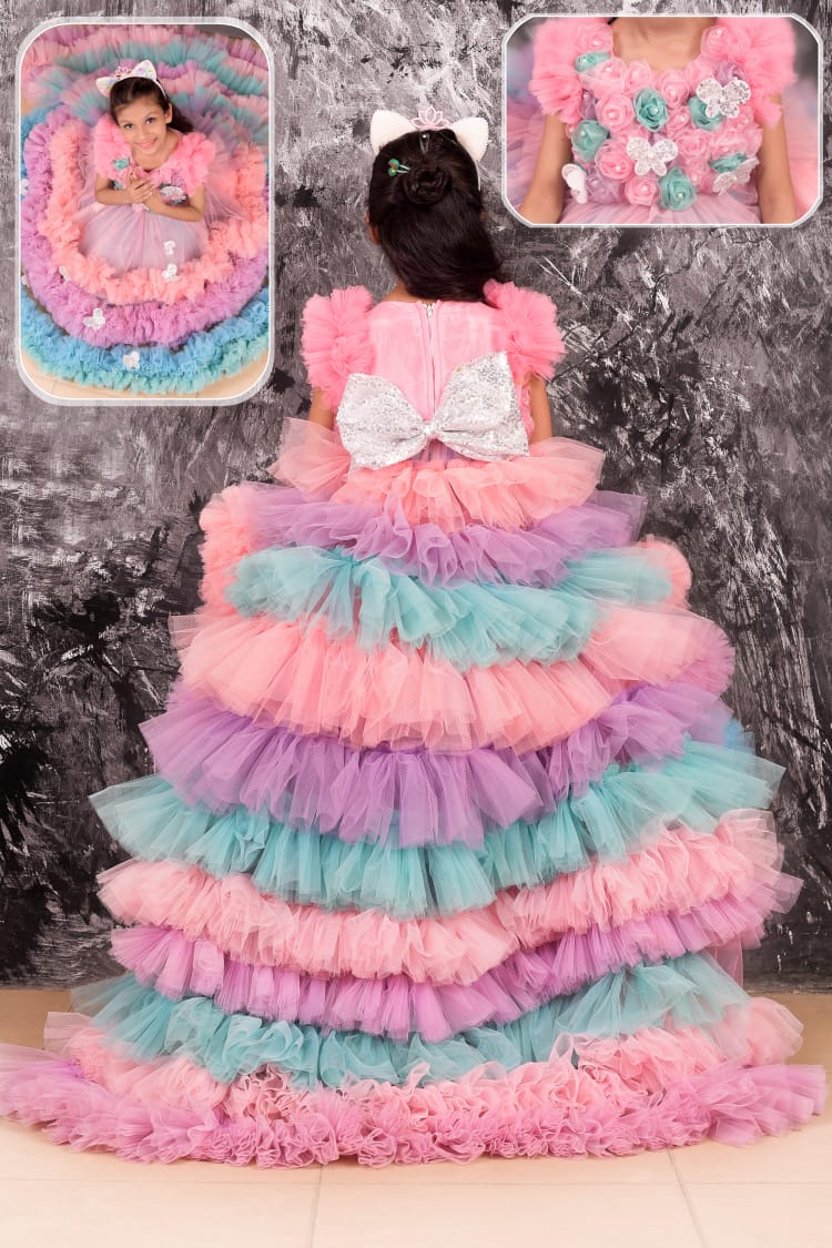 Colorful Ruffled Frocks For Girls