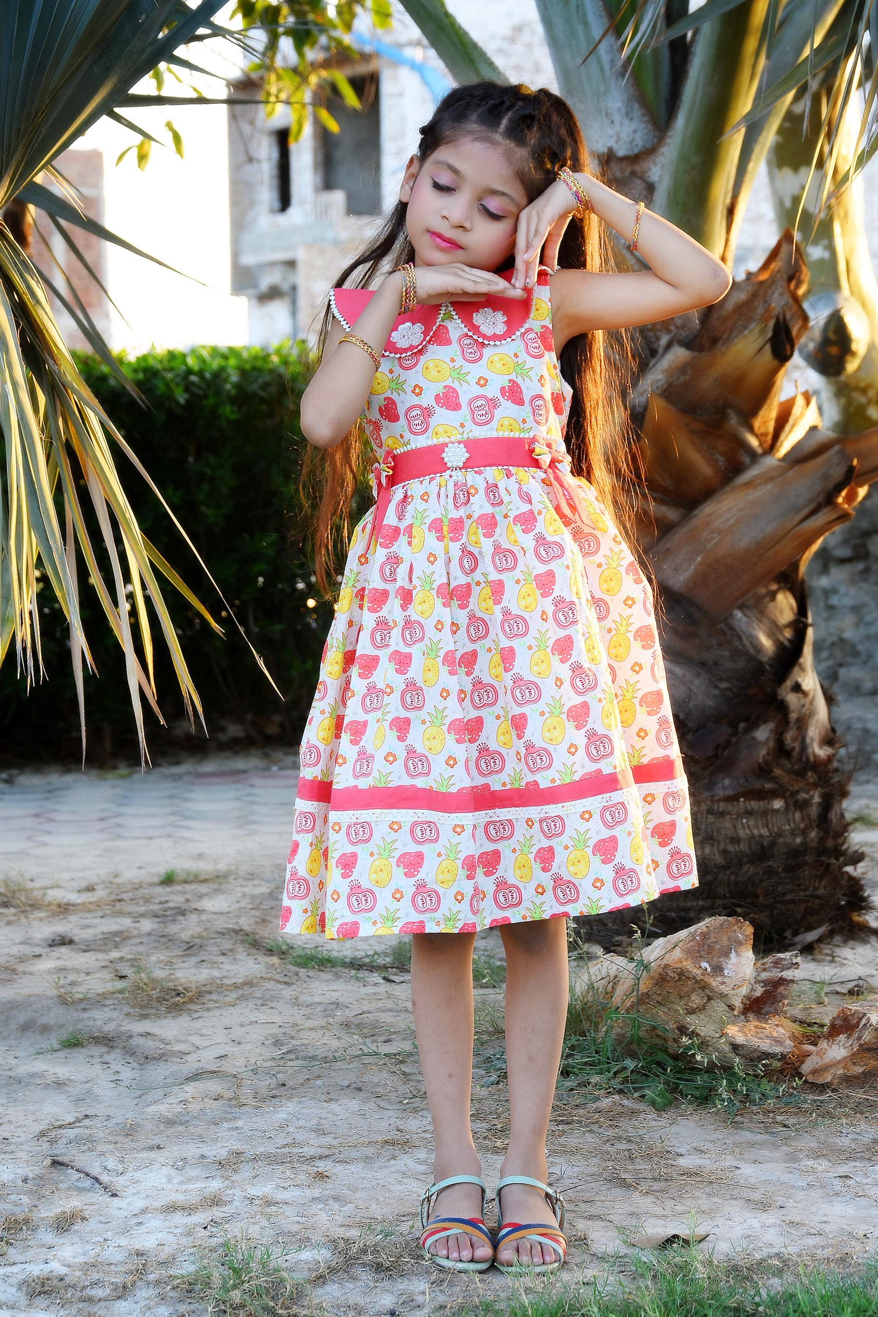 Girls' Floral Print Dress