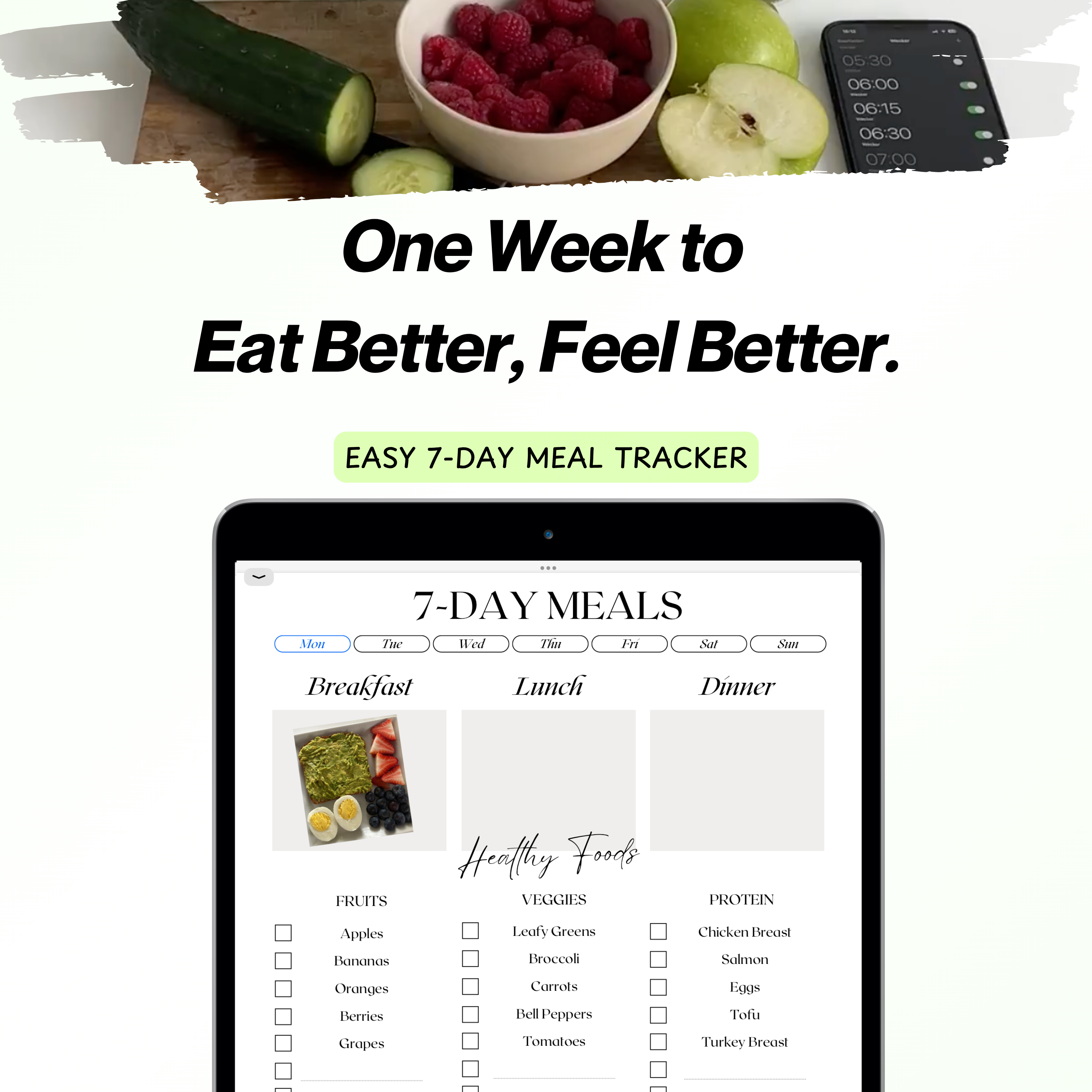 Easy 7-Day Meal Tracker