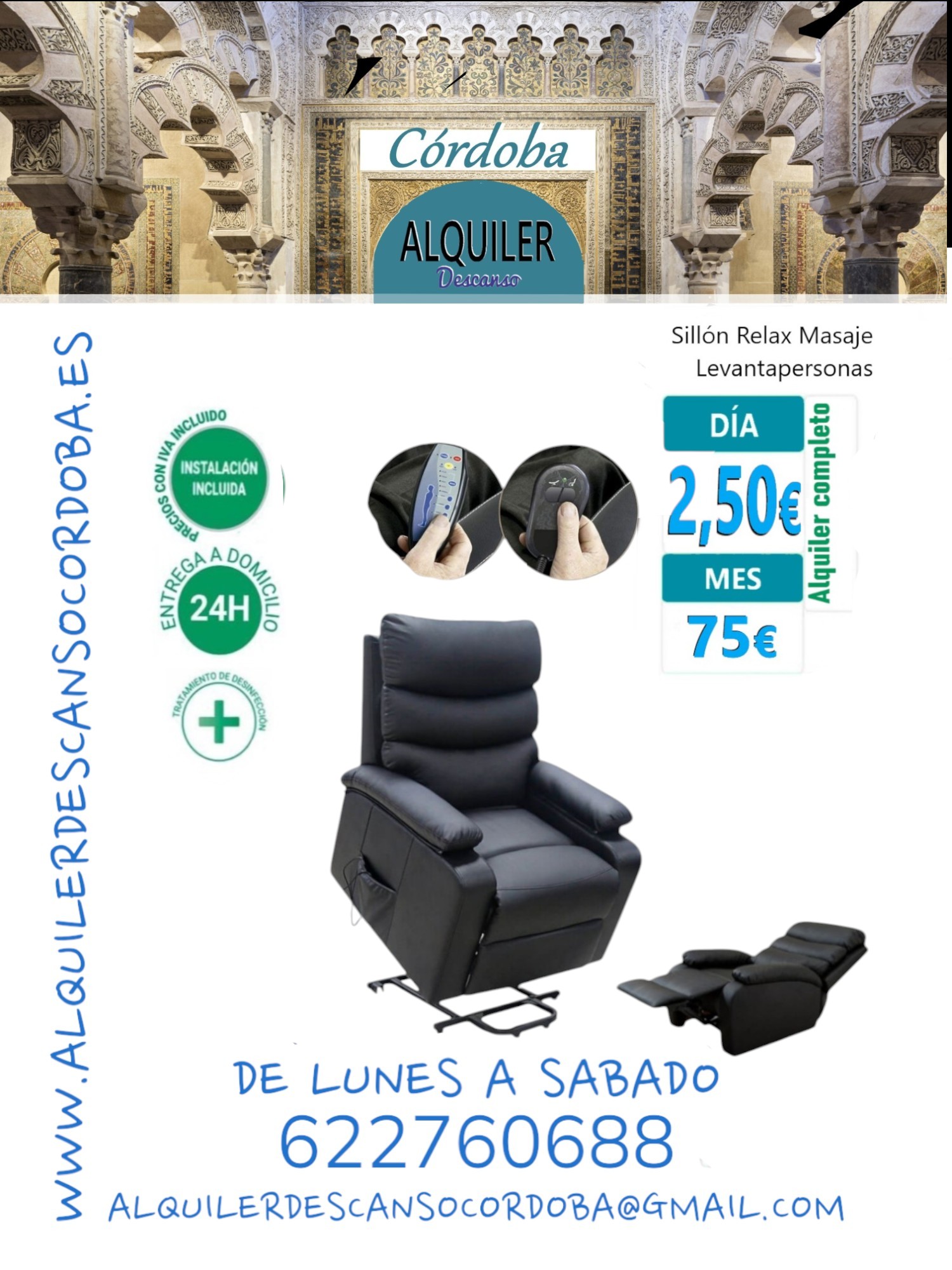 Sillón relax masaje levanta-personas