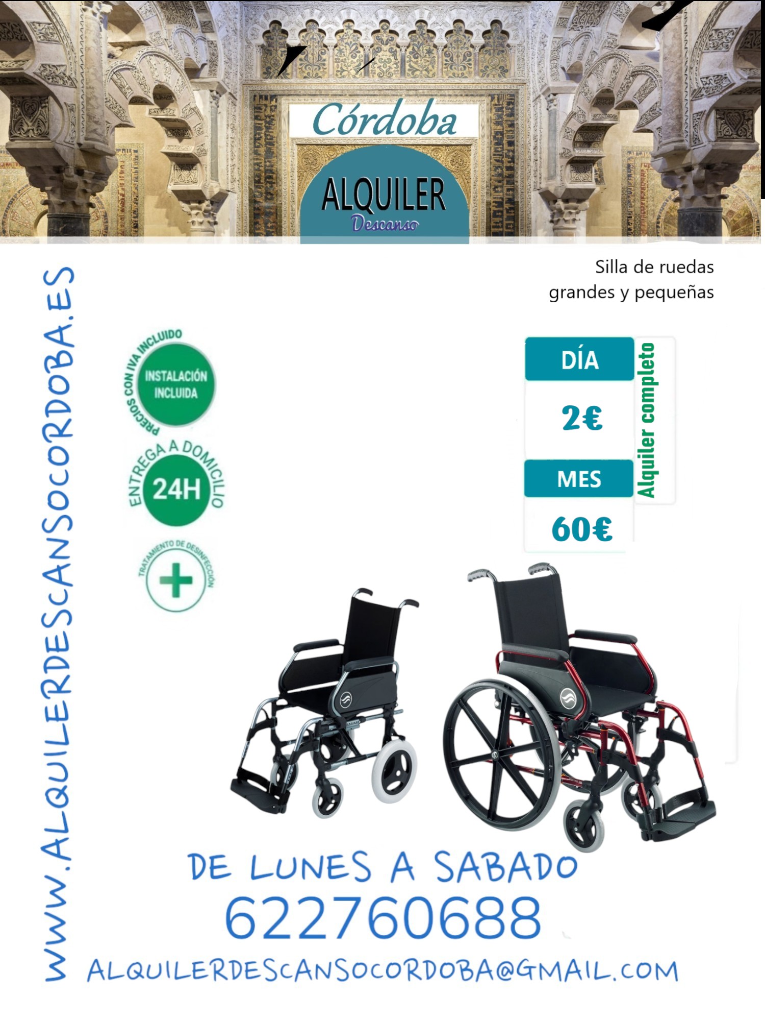 Silla de ruedas pequeñas.