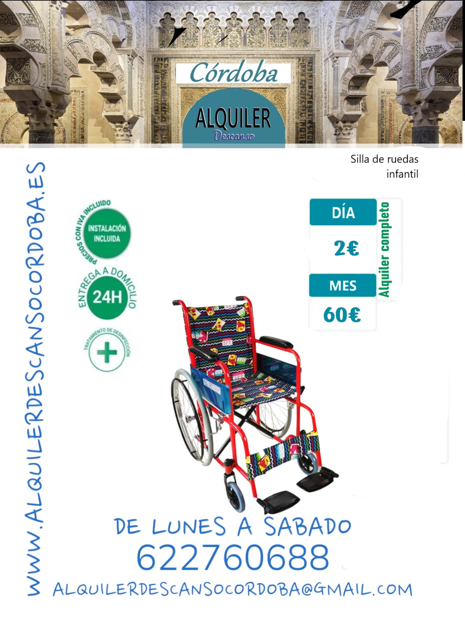 Silla de ruedas plegable infantil