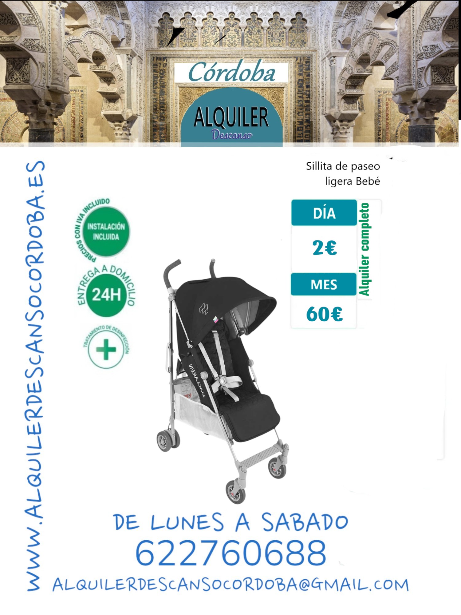 Silla de paseo ligera bebé