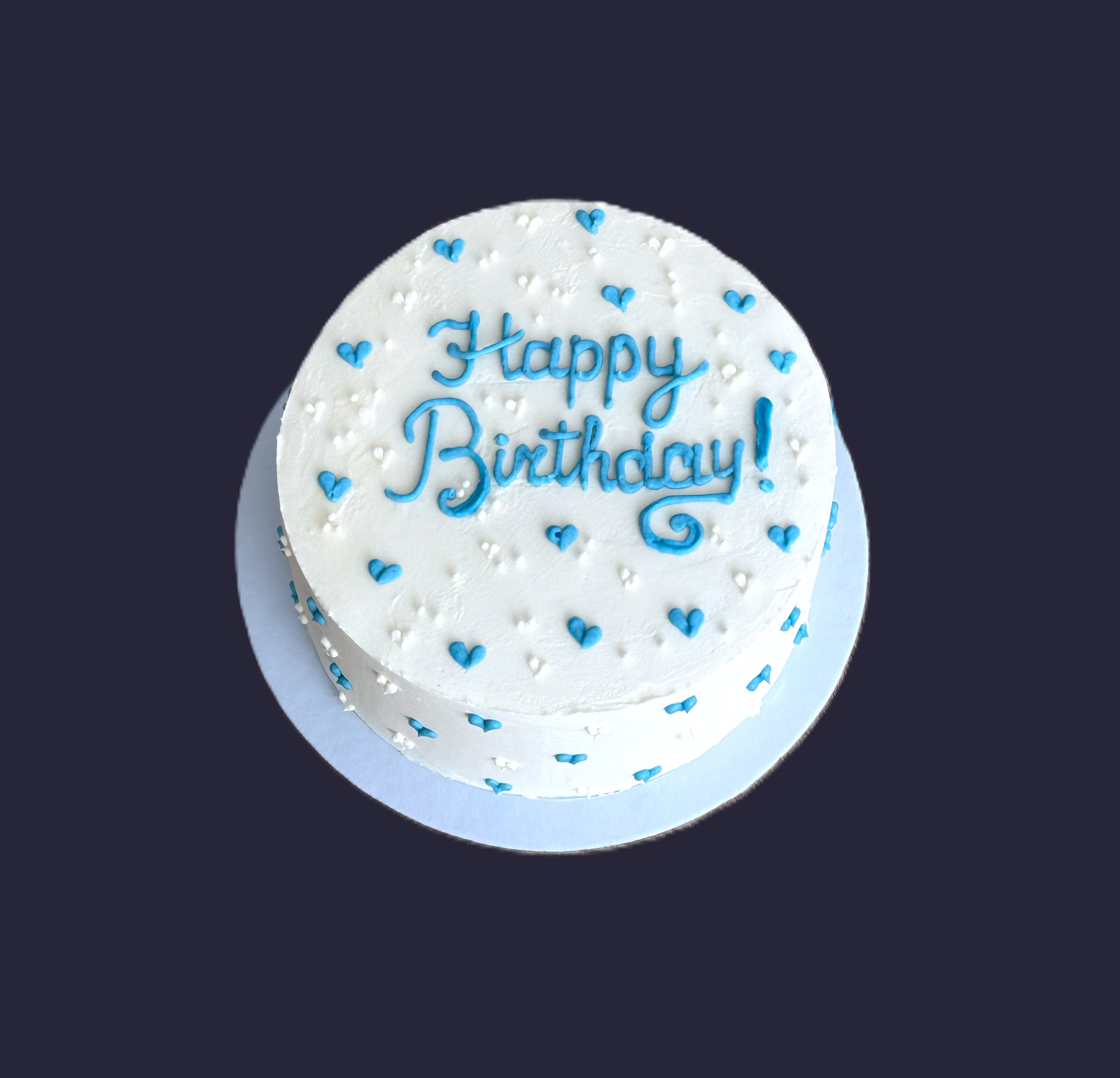 Narodeninová Bento torta HAPPY BIRTHDAY (modré srdiečka)