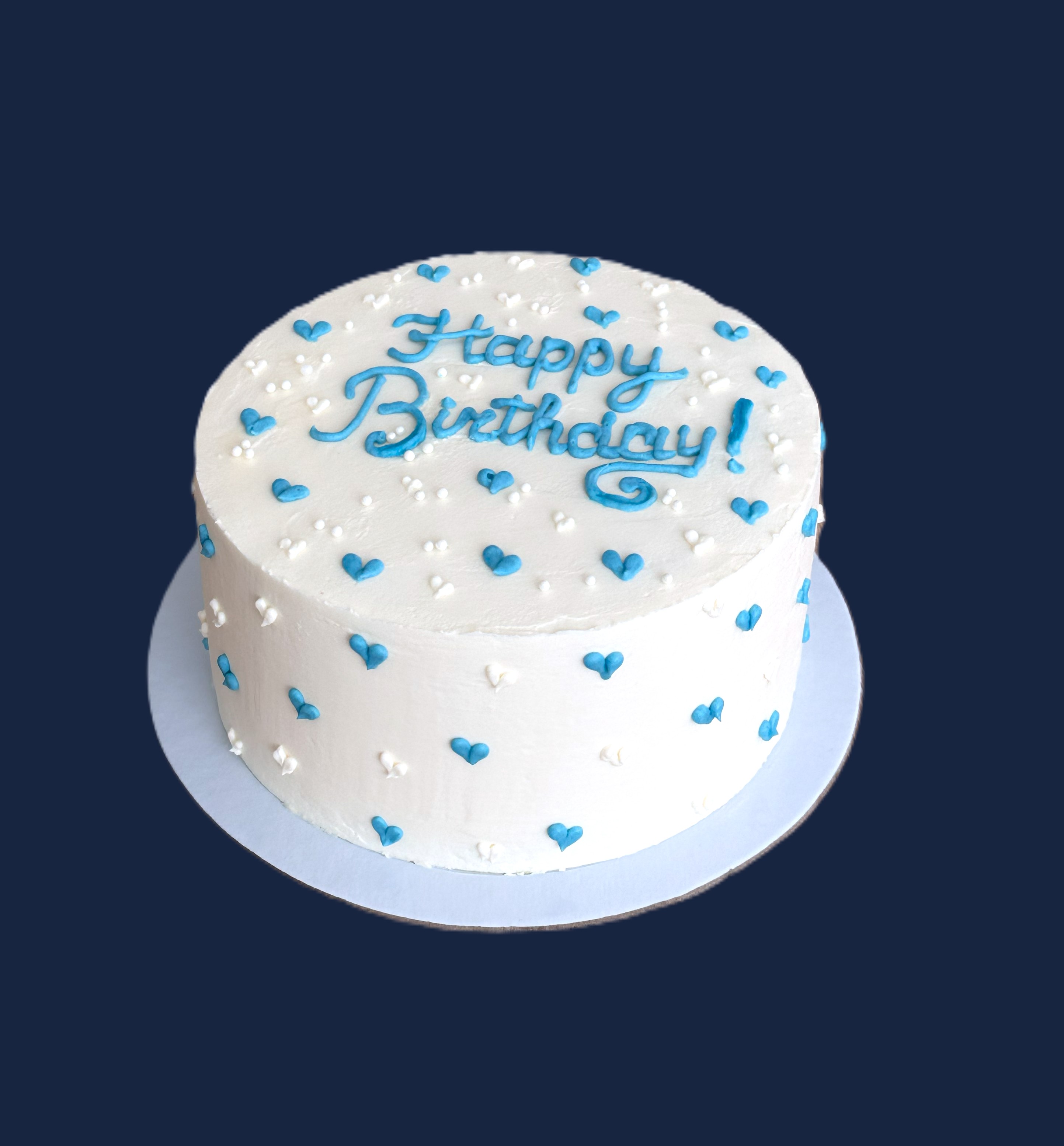 Narodeninová Bento torta HAPPY BIRTHDAY (modré srdiečka)