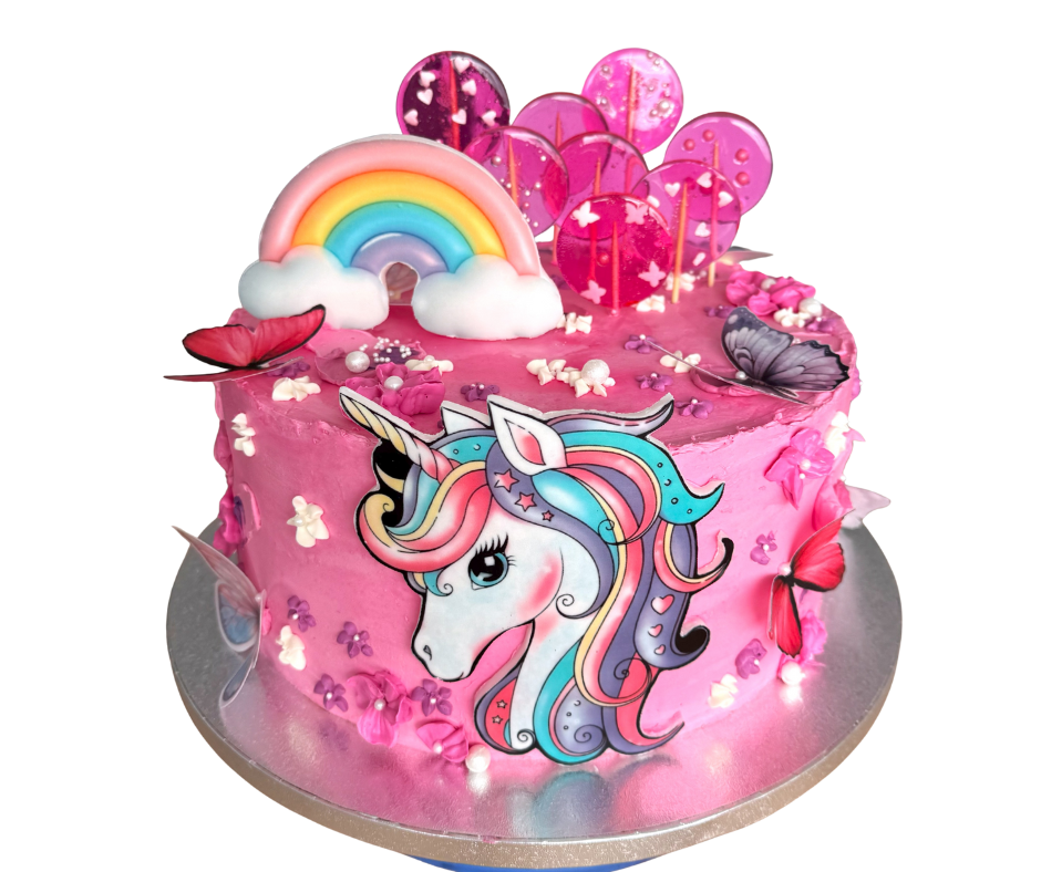 🦄 Detská narodeninová torta „Jednorožec & dúha“ ** od 2 kg **