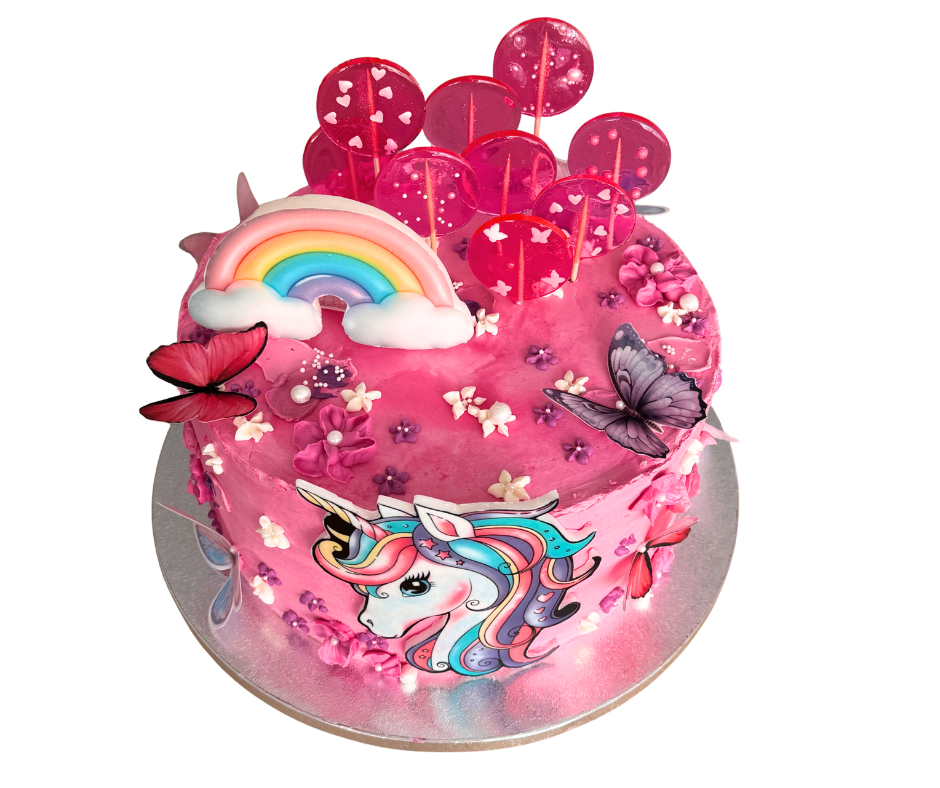 🦄 Detská narodeninová torta „Jednorožec & dúha“ ** od 2 kg **