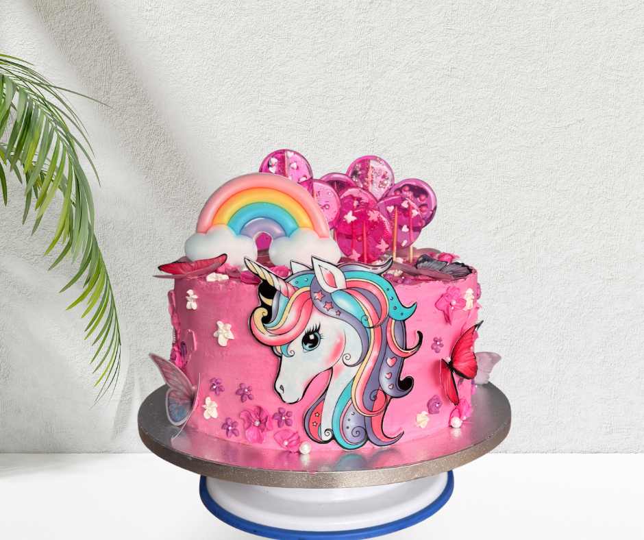🦄 Detská narodeninová torta „Jednorožec & dúha“ ** od 2 kg **