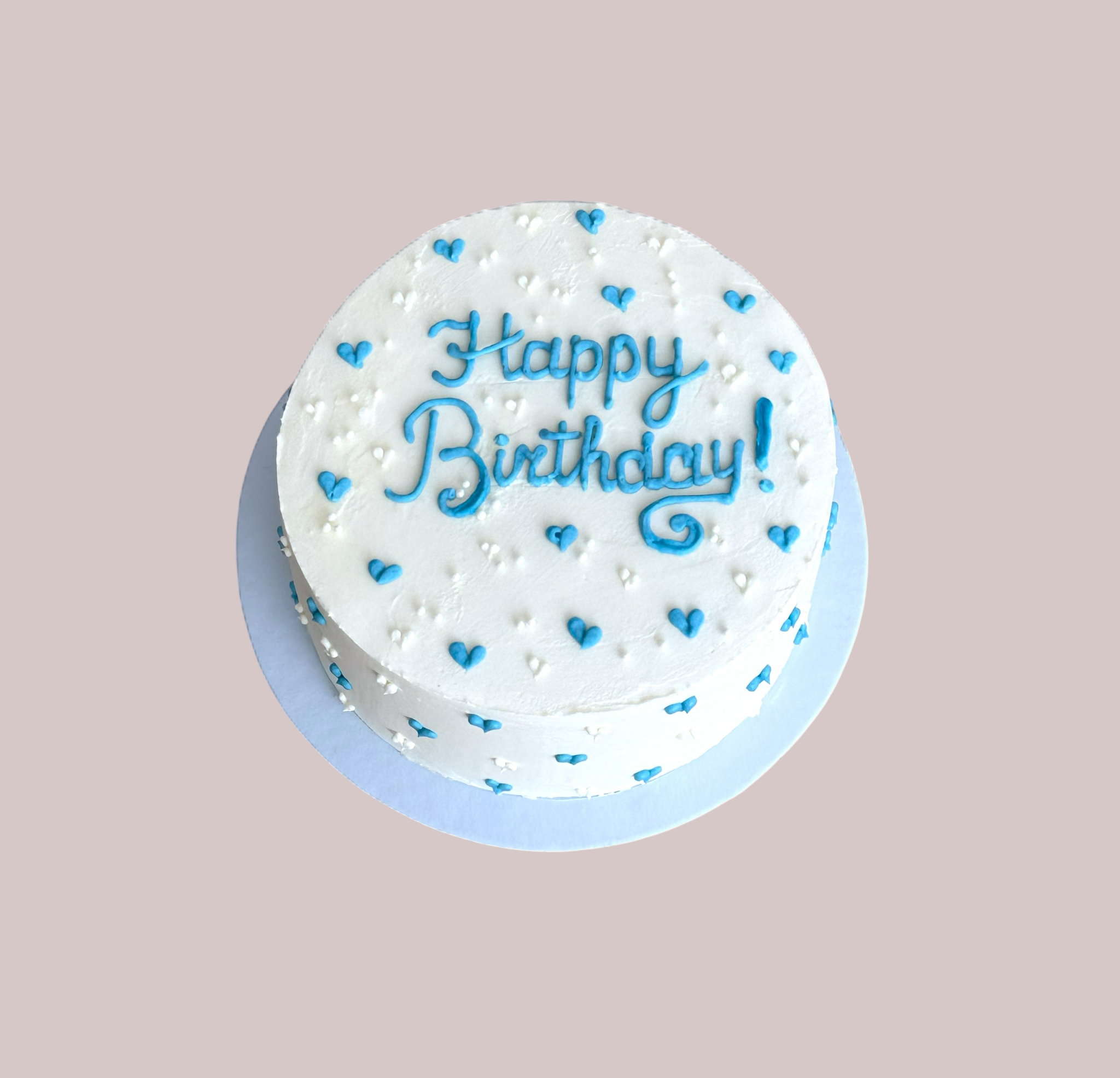 Narodeninová Bento torta HAPPY BIRTHDAY (modré srdiečka)