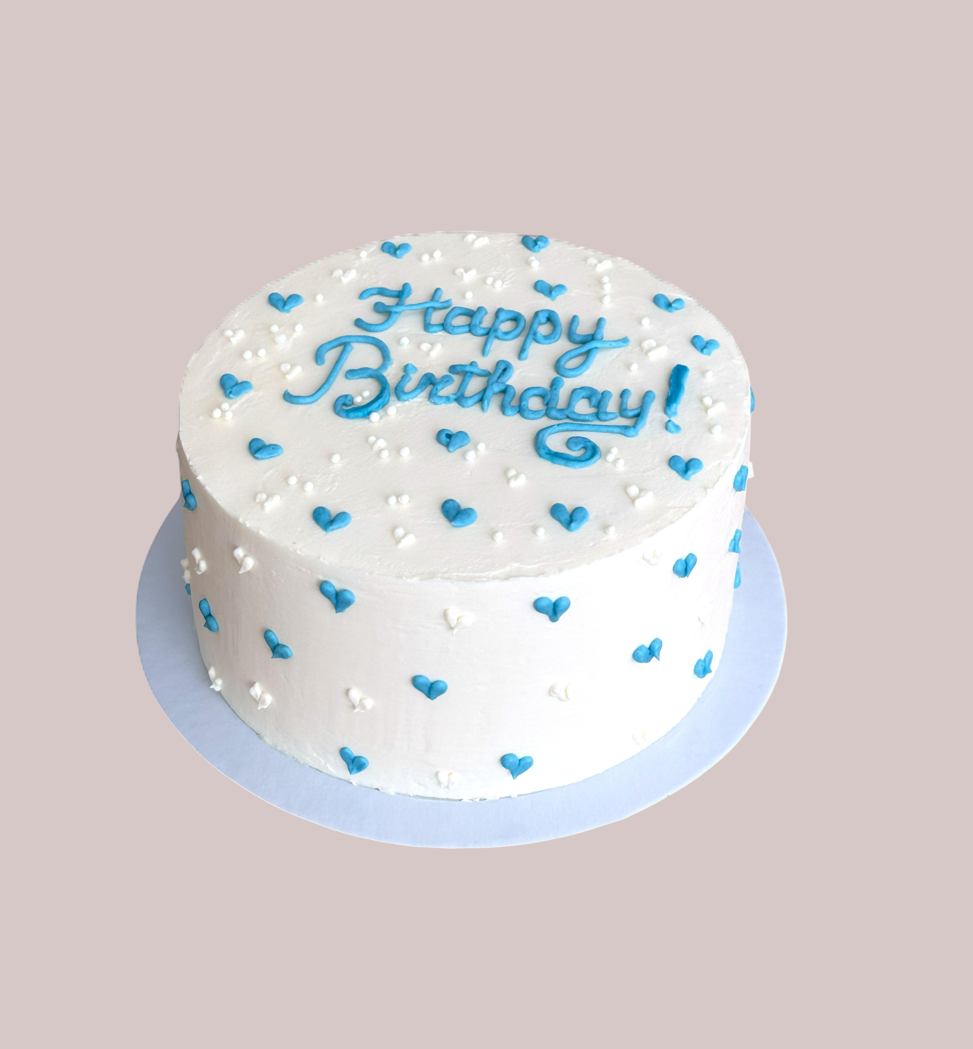 Narodeninová Bento torta HAPPY BIRTHDAY (modré srdiečka)