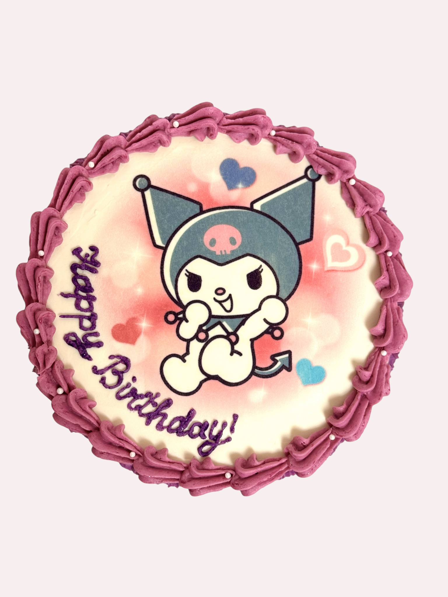 Bento torta Kuromi – jedlá tlač na kréme